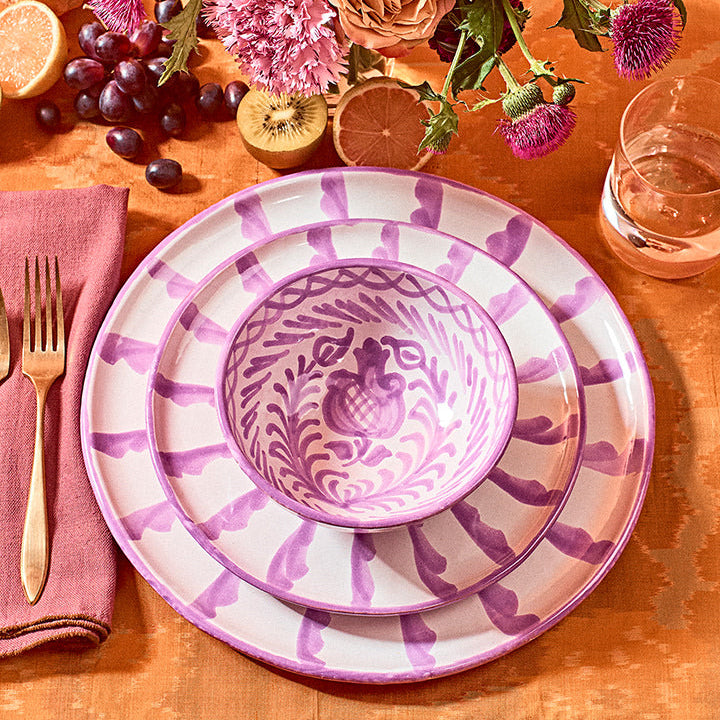Hand-Painted Salad Plate | Lilac Plates Pomelo Casa - Atelier Saucier