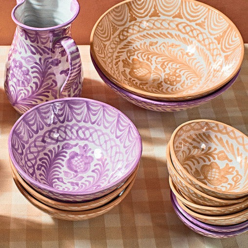 Large Hand-Painted Bowl | Lilac Bowls Pomelo Casa - Atelier Saucier