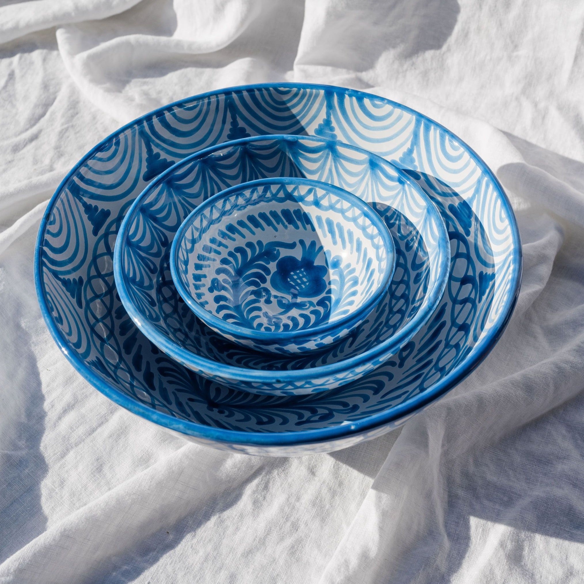 Small Hand-Painted Bowl | Sky Blue Bowls Pomelo Casa - Atelier Saucier