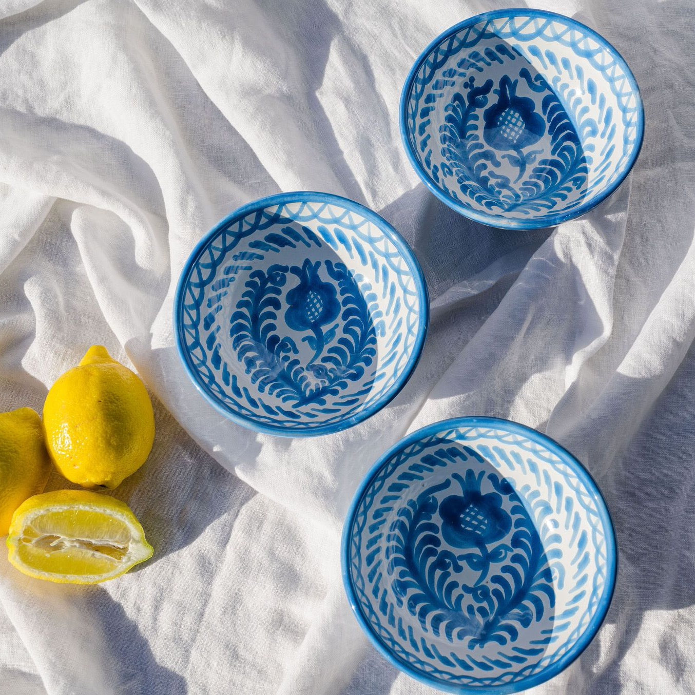 Small Hand-Painted Bowl | Sky Blue Bowls Pomelo Casa - Atelier Saucier