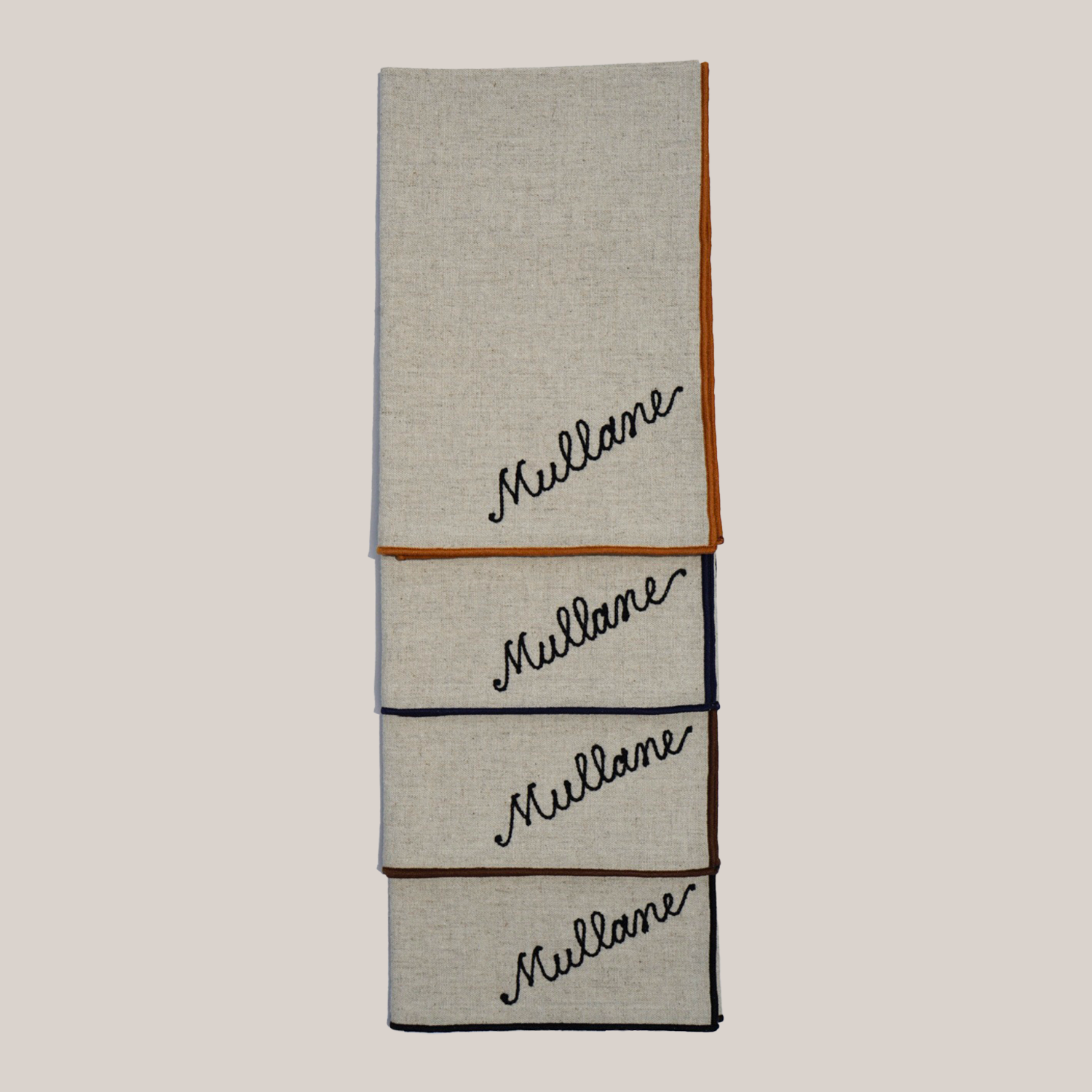Custom Napkin Chain Stitch Embroidery | Set Of 8 NAPKINS ATELIER SAUCIER - Atelier Saucier
