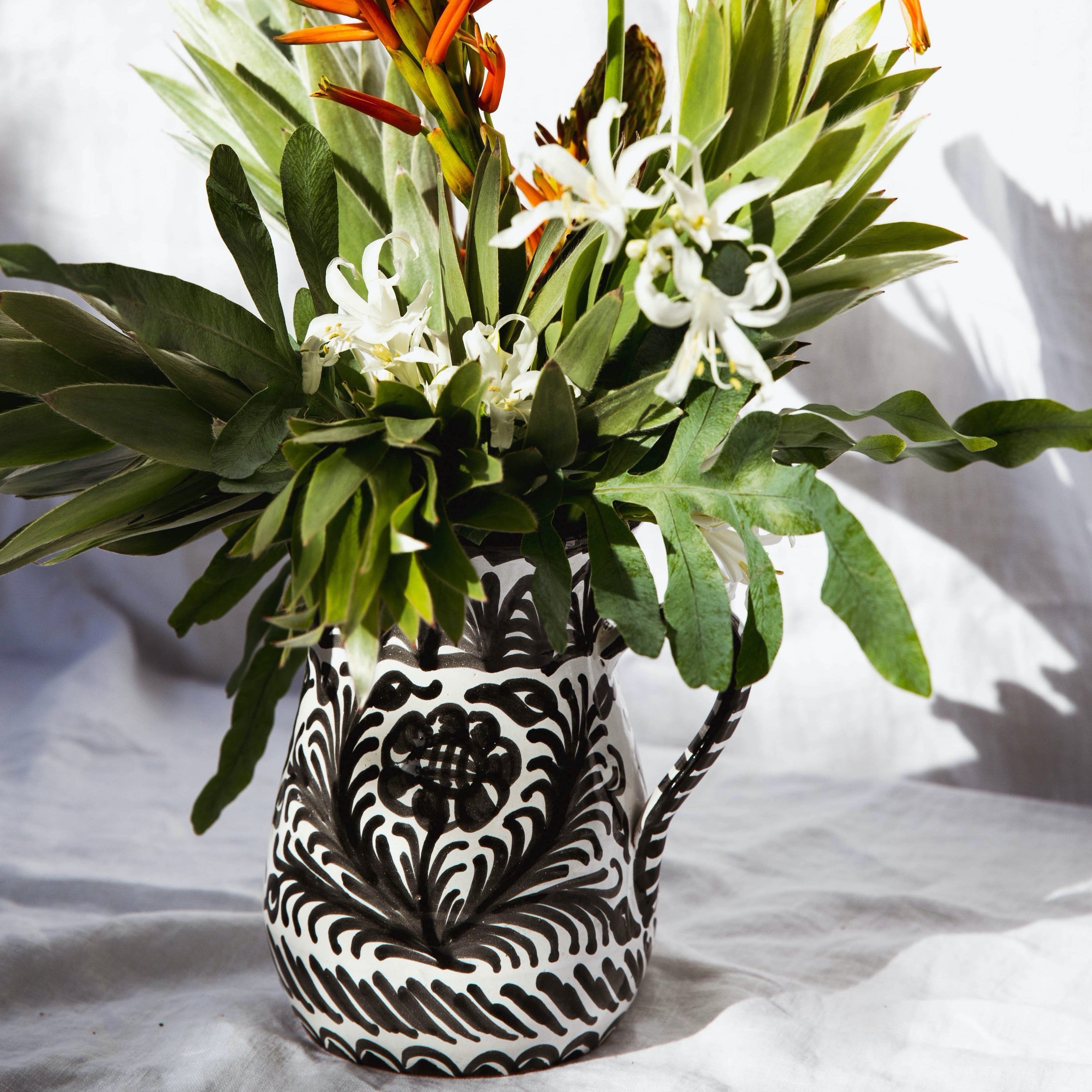 Hand-Painted Pitcher | Black Pitchers + Carafes Pomelo Casa - Atelier Saucier
