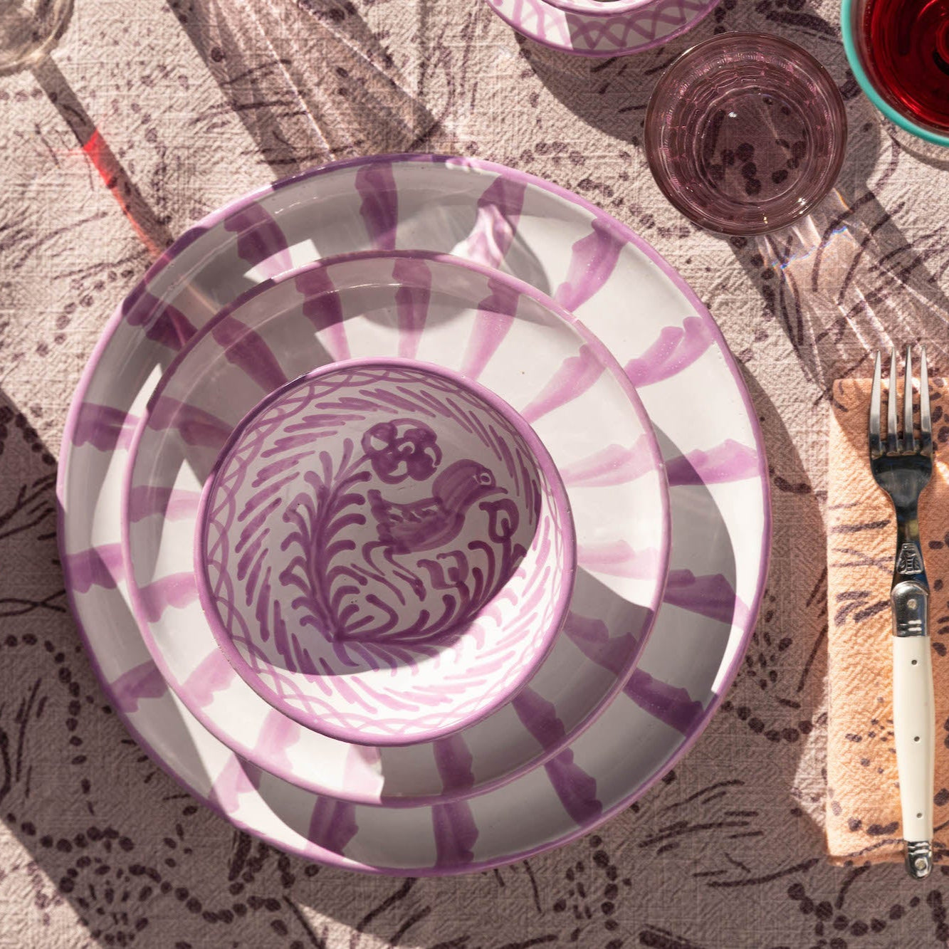 Hand-Painted Salad Plate | Lilac Plates Pomelo Casa - Atelier Saucier