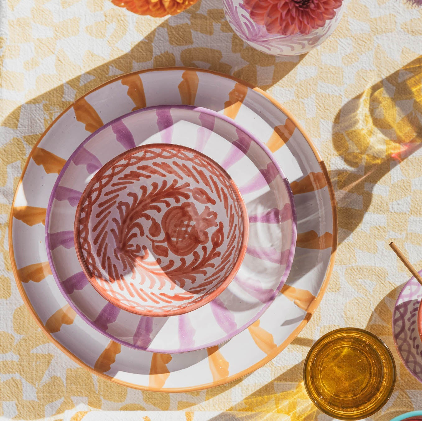 Hand-Painted Salad Plate | Lilac Plates Pomelo Casa - Atelier Saucier