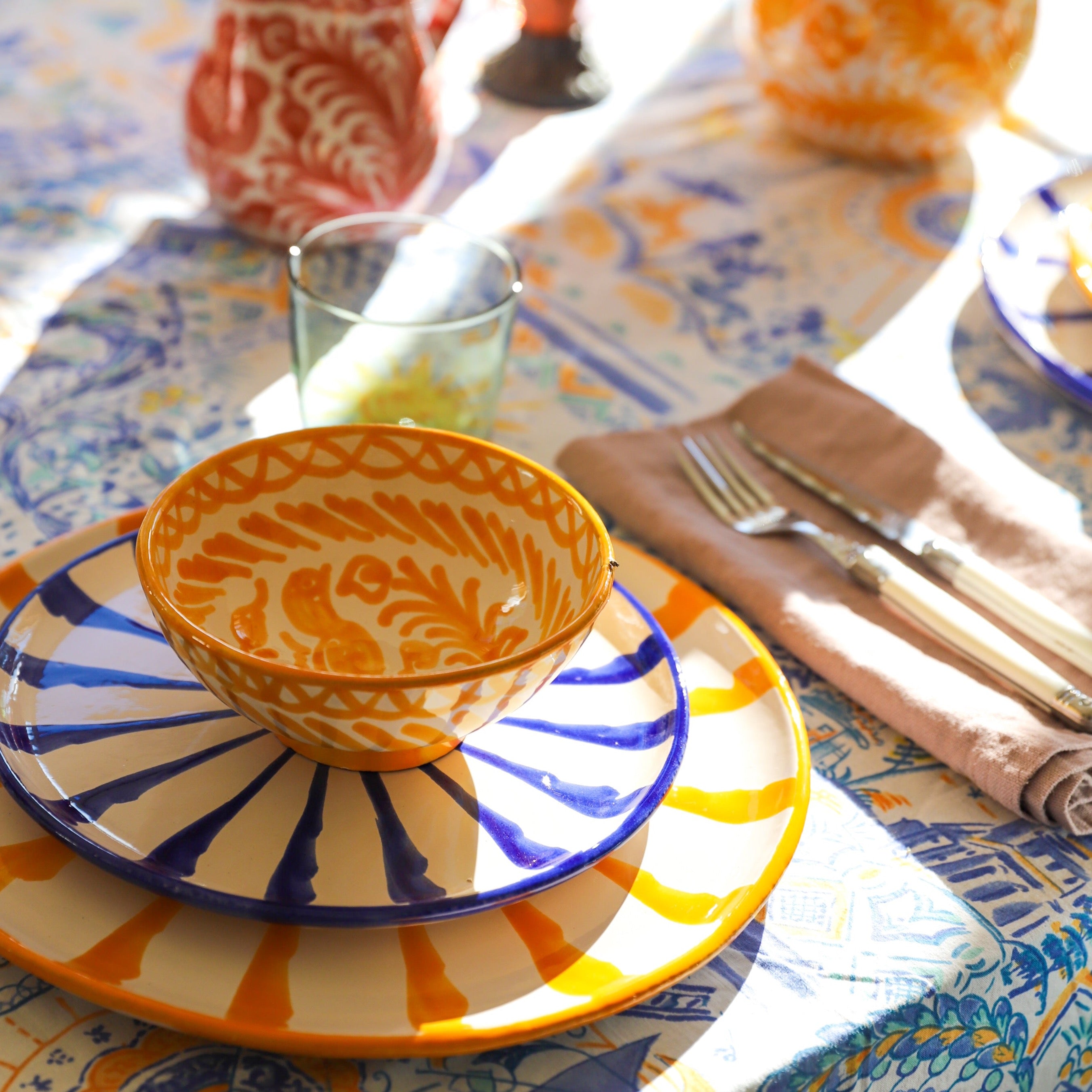 Hand-Painted Dinner Plate | Yellow Plates Pomelo Casa - Atelier Saucier
