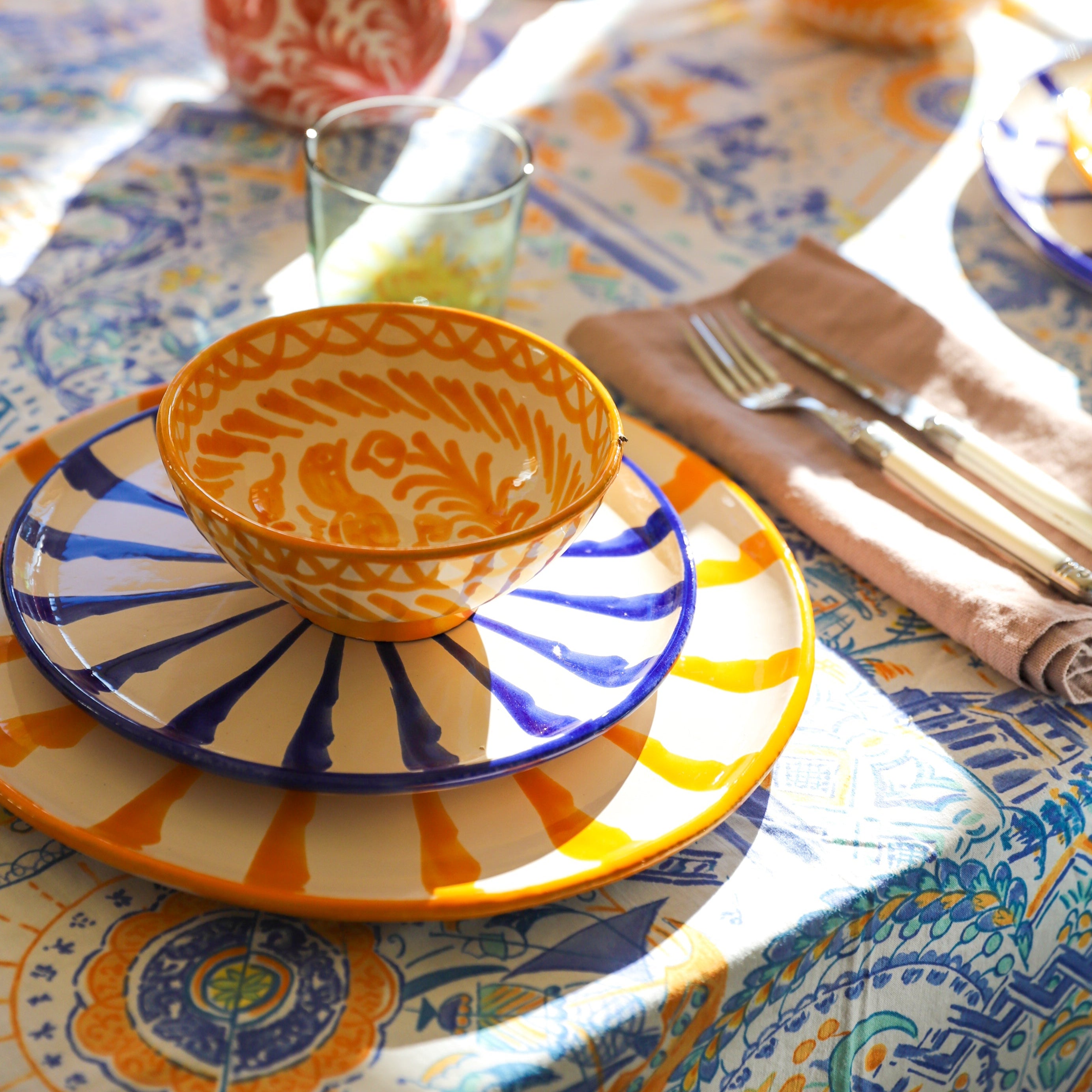 Hand-Painted Salad Plate | Traditional Blue Plates Pomelo Casa - Atelier Saucier