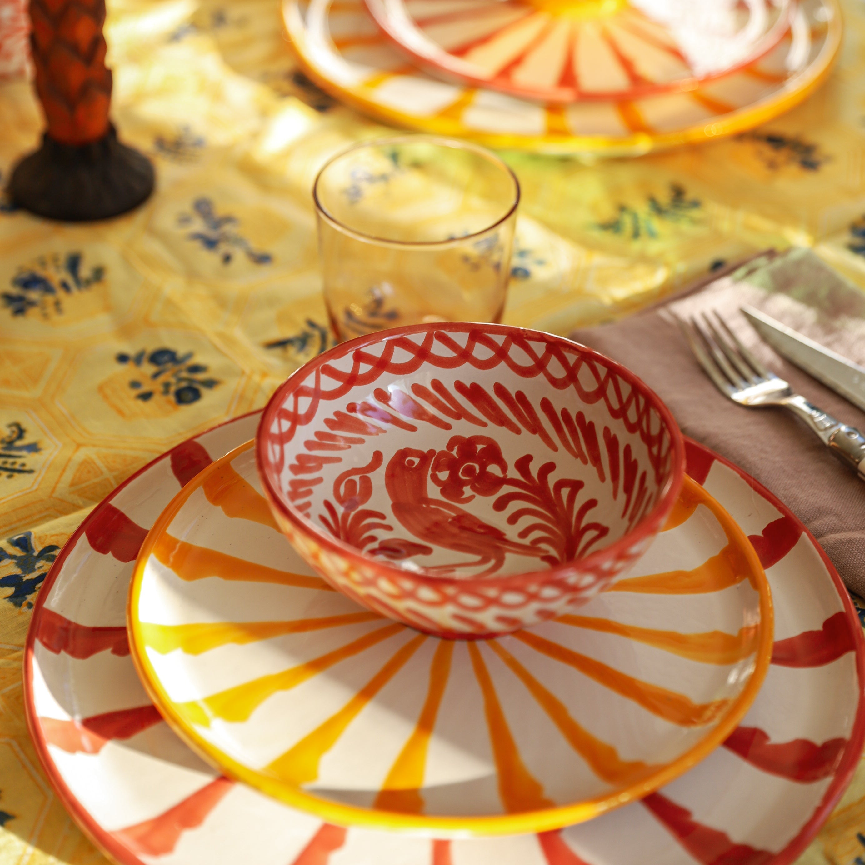 Hand-Painted Salad Plate | Yellow Plates Pomelo Casa - Atelier Saucier