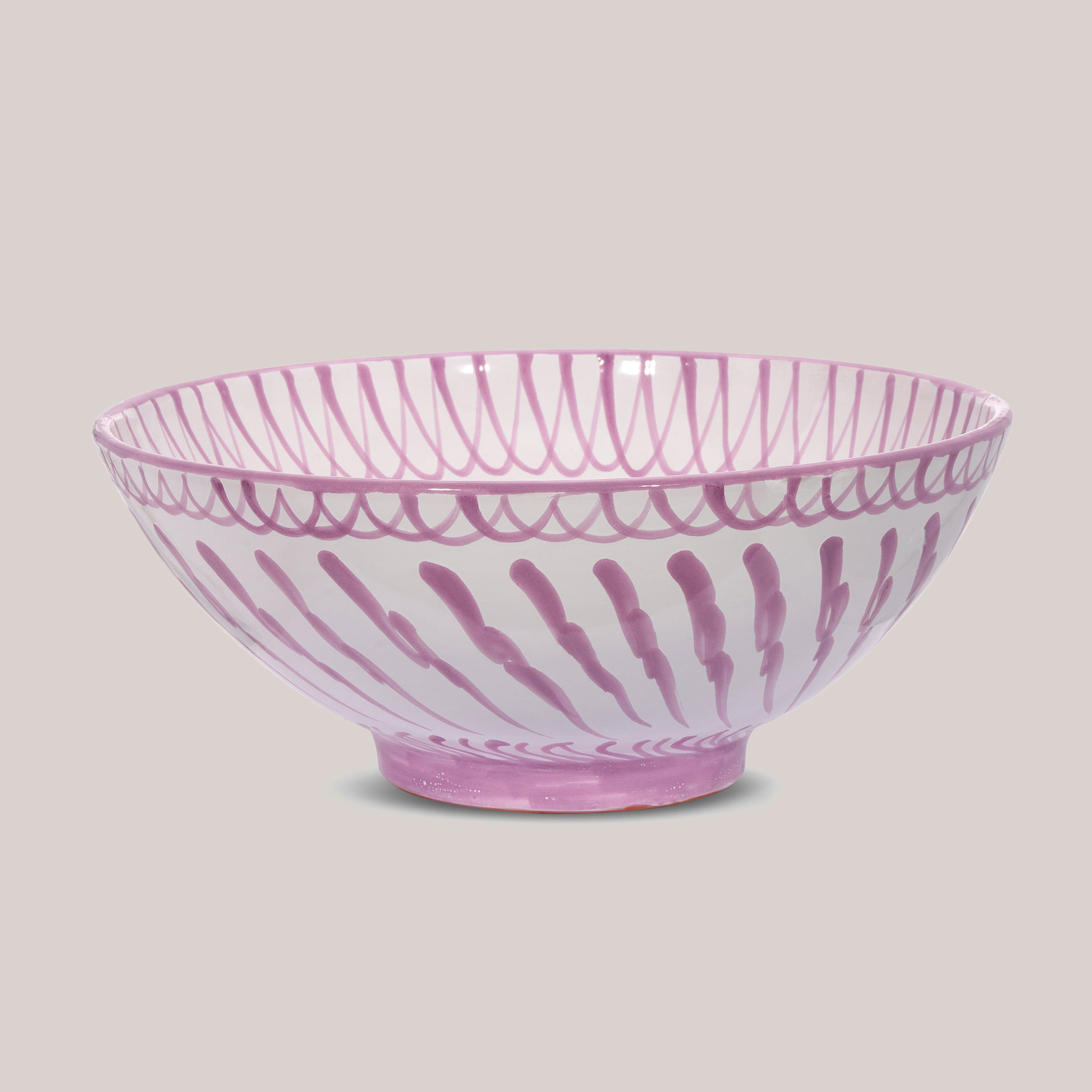 Large Hand-Painted Bowl | Lilac Bowls Pomelo Casa - Atelier Saucier