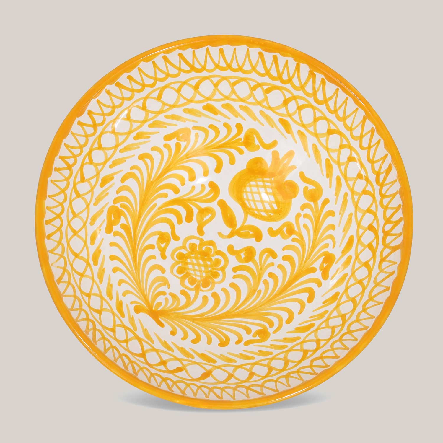 Large Hand-Painted Bowl | Yellow Bowls Pomelo Casa - Atelier Saucier