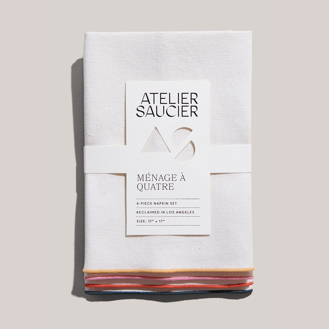 Custom Napkin Chain Stitch Embroidery | Set Of 8 NAPKINS ATELIER SAUCIER - Atelier Saucier