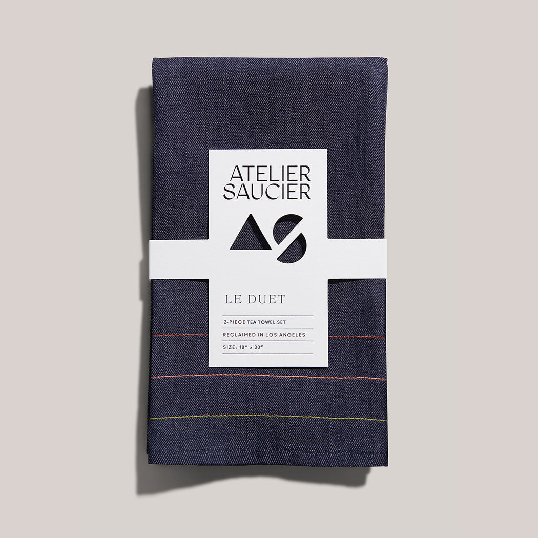 Denim Jewel Tea Towels | Set of 2 TEA TOWELS ATELIER SAUCIER - Atelier Saucier