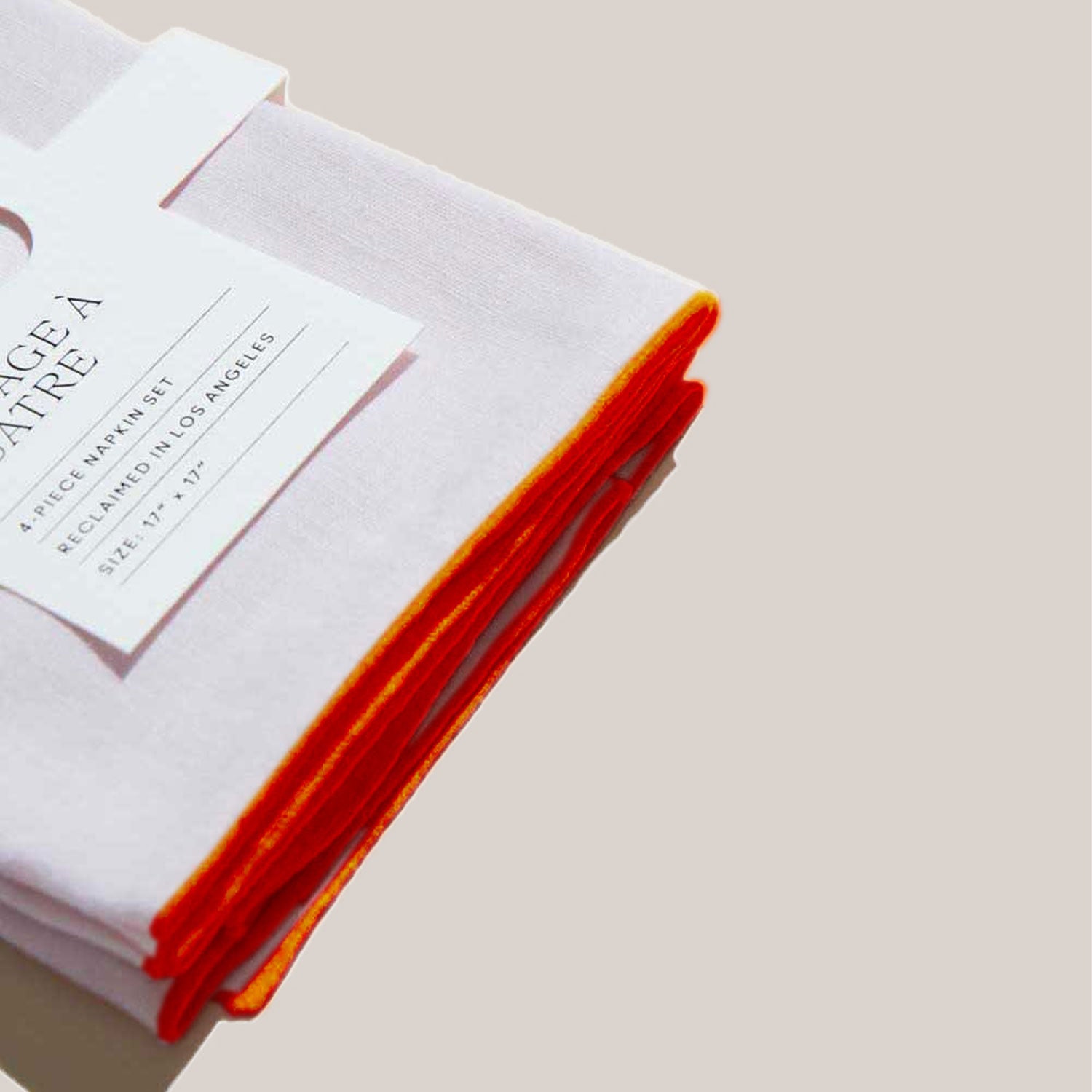 Blush Linen Orange Napkins | Set of 4 NAPKINS ATELIER SAUCIER - Atelier Saucier