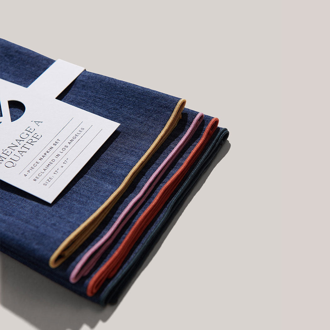 Rainbow Denim Napkins | Set of 4 NAPKINS ATELIER SAUCIER - Atelier Saucier