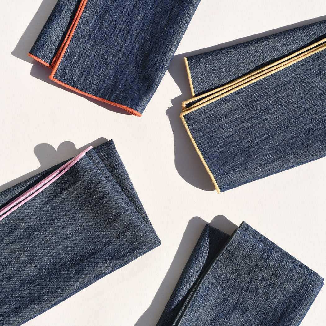 Rainbow Denim Napkins | Set of 4 NAPKINS ATELIER SAUCIER - Atelier Saucier