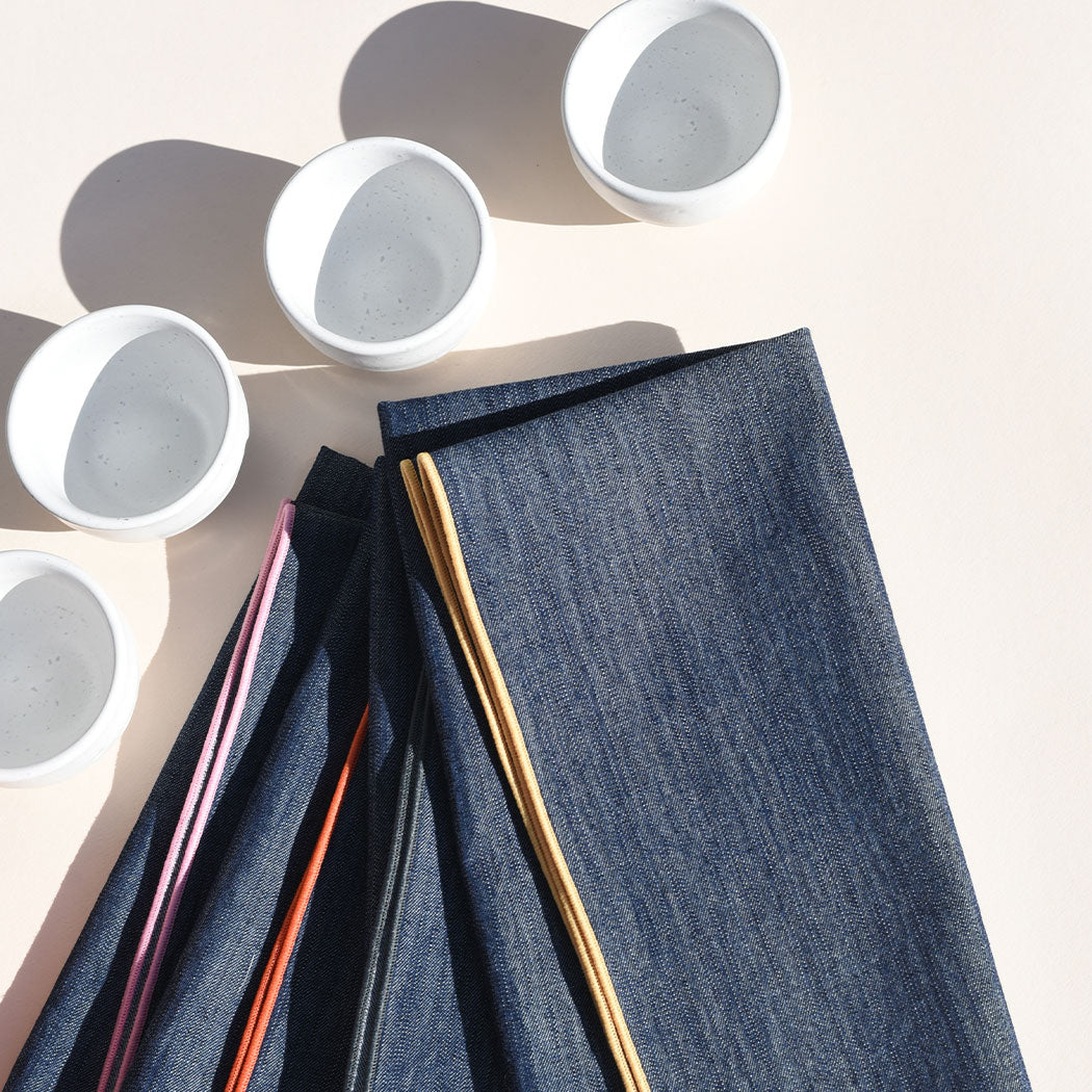 Rainbow Denim Napkins | Set of 4 NAPKINS ATELIER SAUCIER - Atelier Saucier