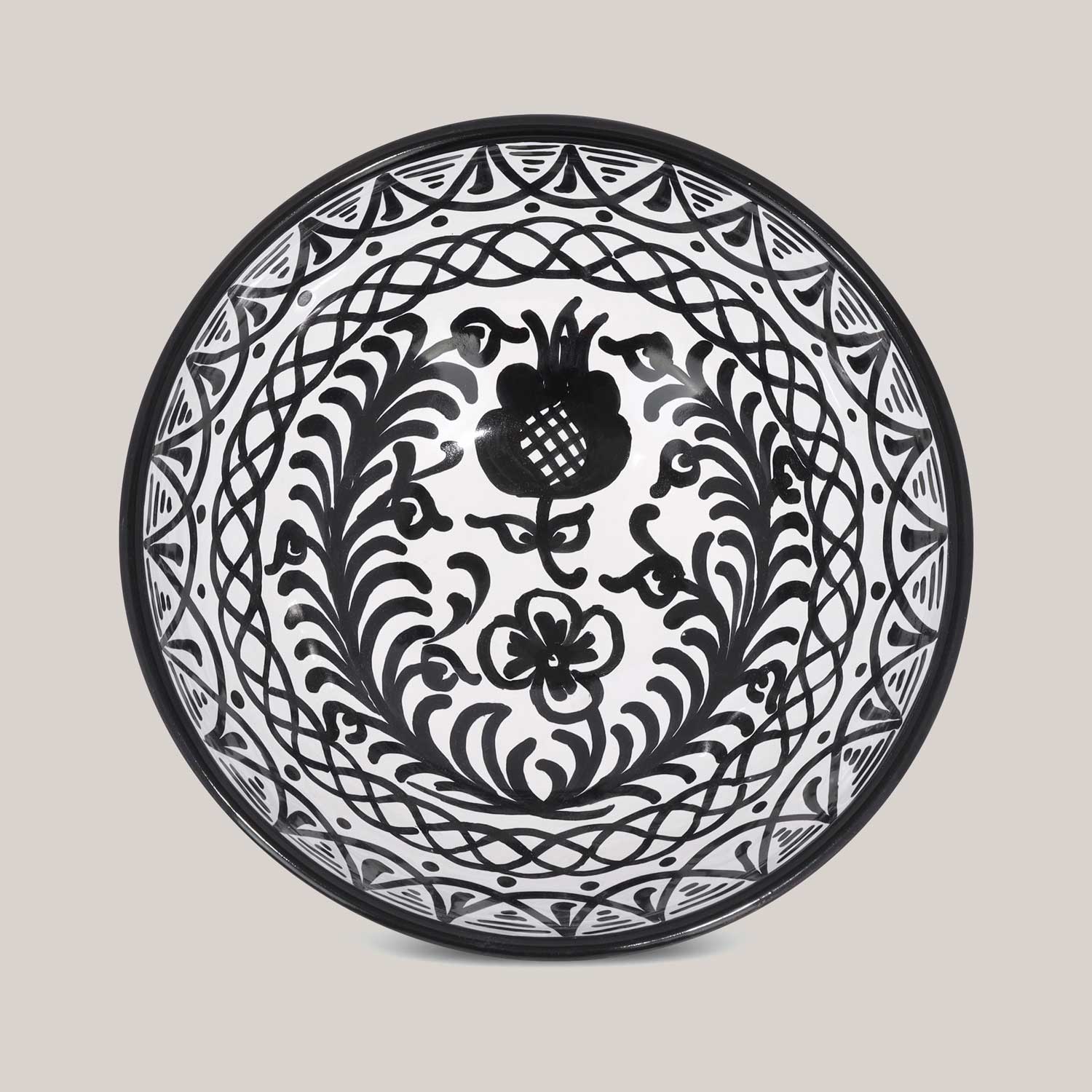 Medium Hand-Painted Bowl | Black Bowls Pomelo Casa - Atelier Saucier