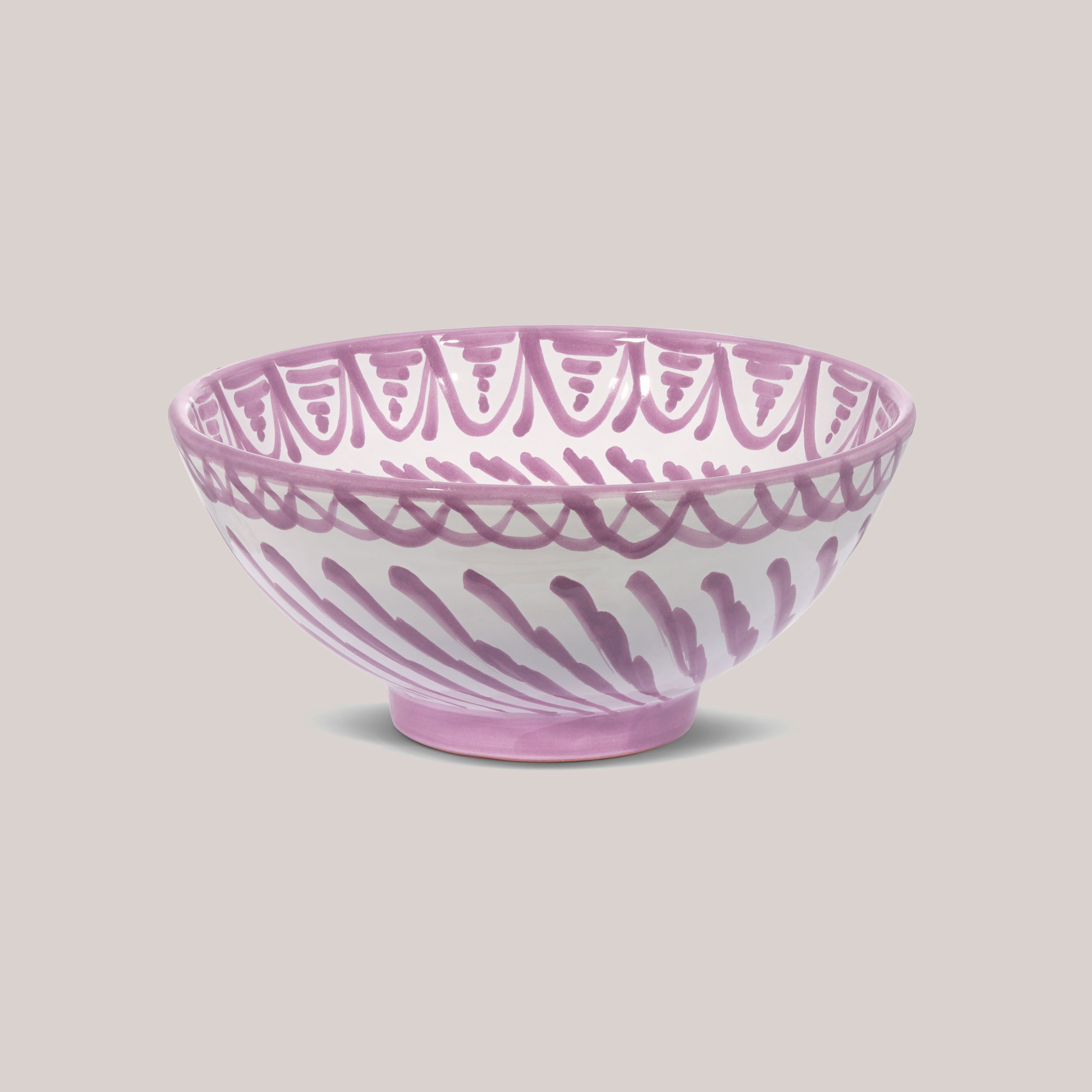 Medium Hand-Painted Bowl | Lilac Bowls Pomelo Casa - Atelier Saucier