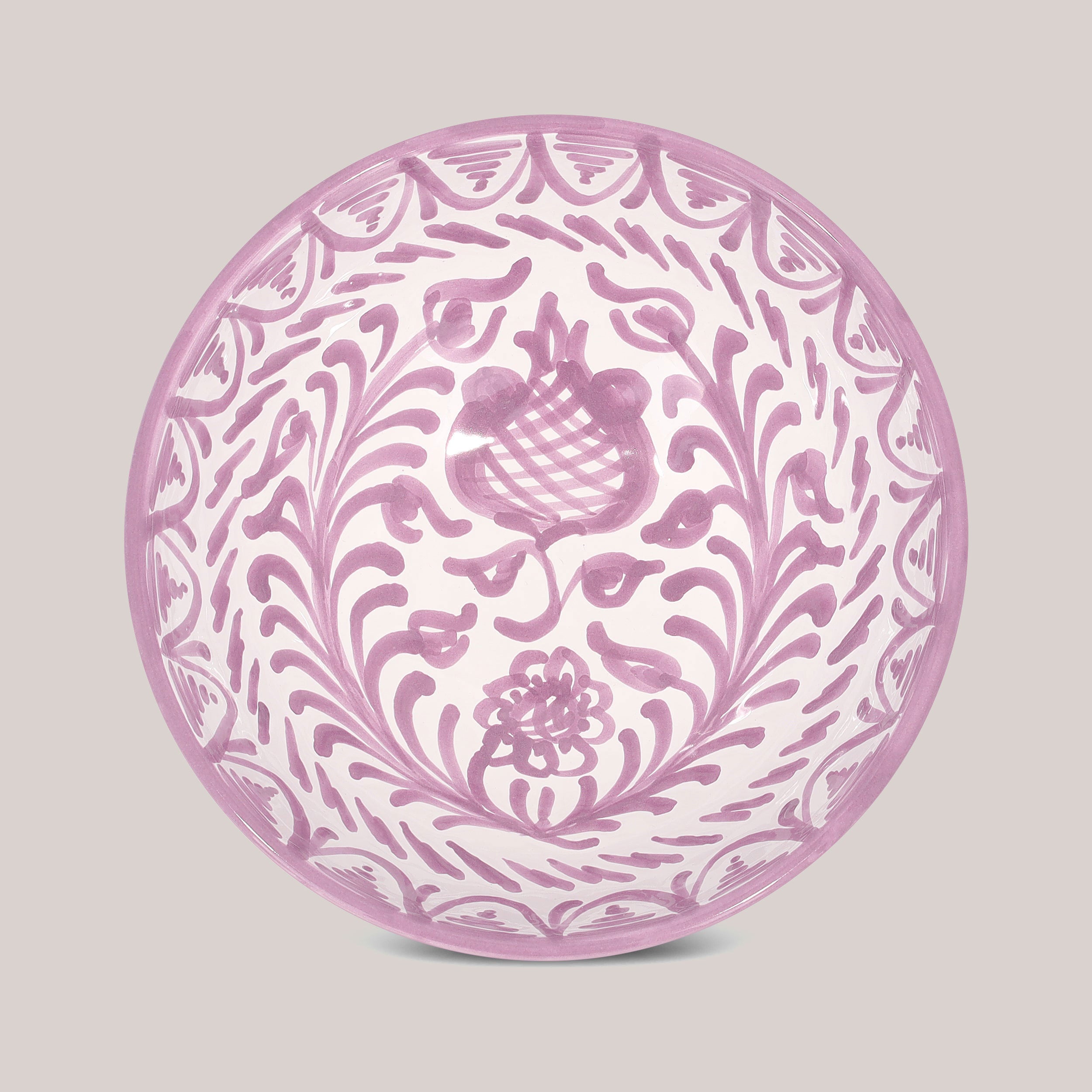 Medium Hand-Painted Bowl | Lilac Bowls Pomelo Casa - Atelier Saucier