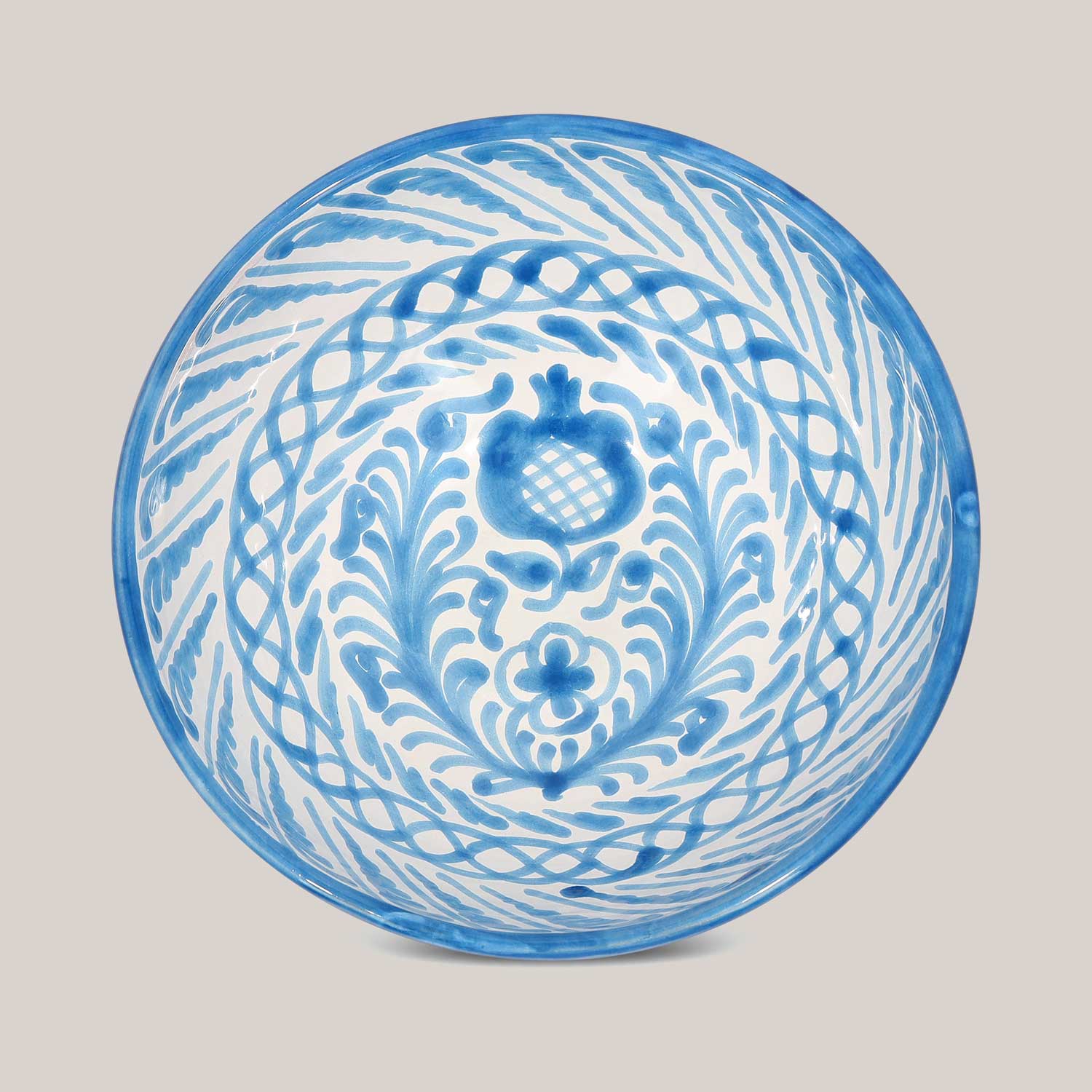 Medium Hand-Painted Bowl | Sky Blue Bowls Pomelo Casa - Atelier Saucier