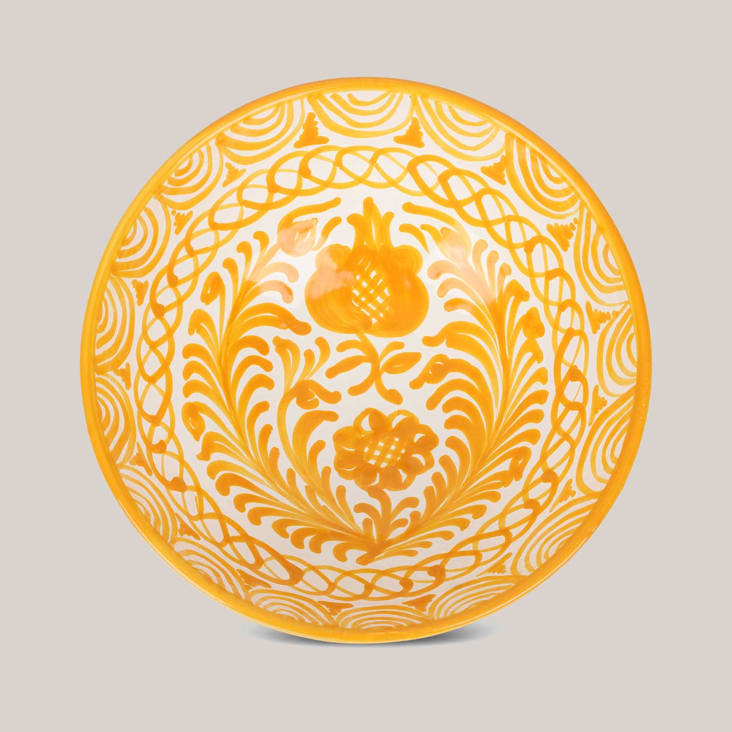 Medium Hand-Painted Bowl | Yellow Bowls Pomelo Casa - Atelier Saucier