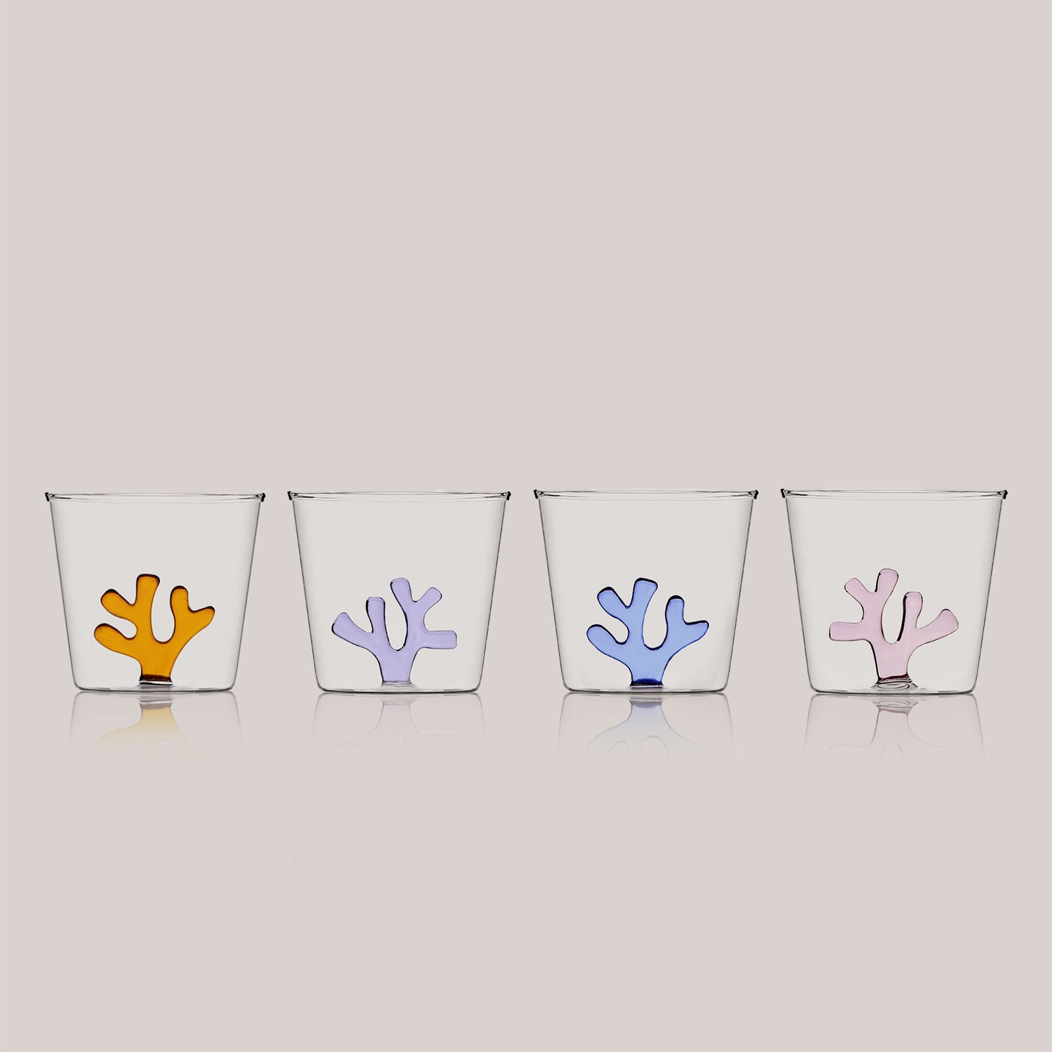Whimsical Water Tumbler Glasses | Set of 4 Drinkware SPREZZ - Atelier Saucier