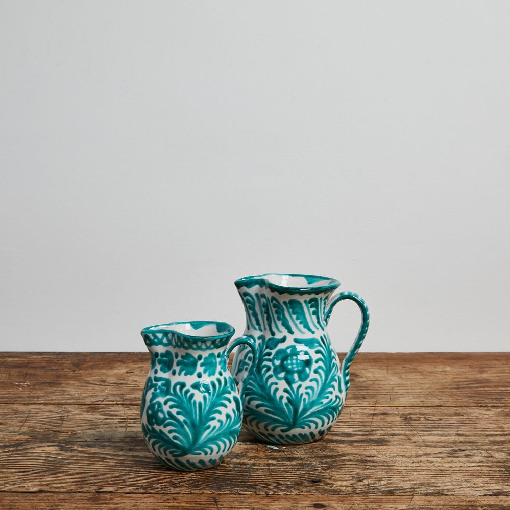 Hand-Painted Pitcher | Green Pitchers + Carafes Pomelo Casa - Atelier Saucier