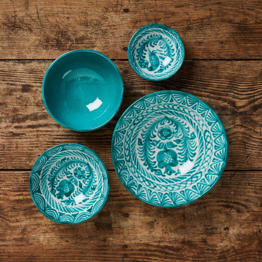 Medium Hand-Painted Bowl | Granada Green Bowls Pomelo Casa - Atelier Saucier