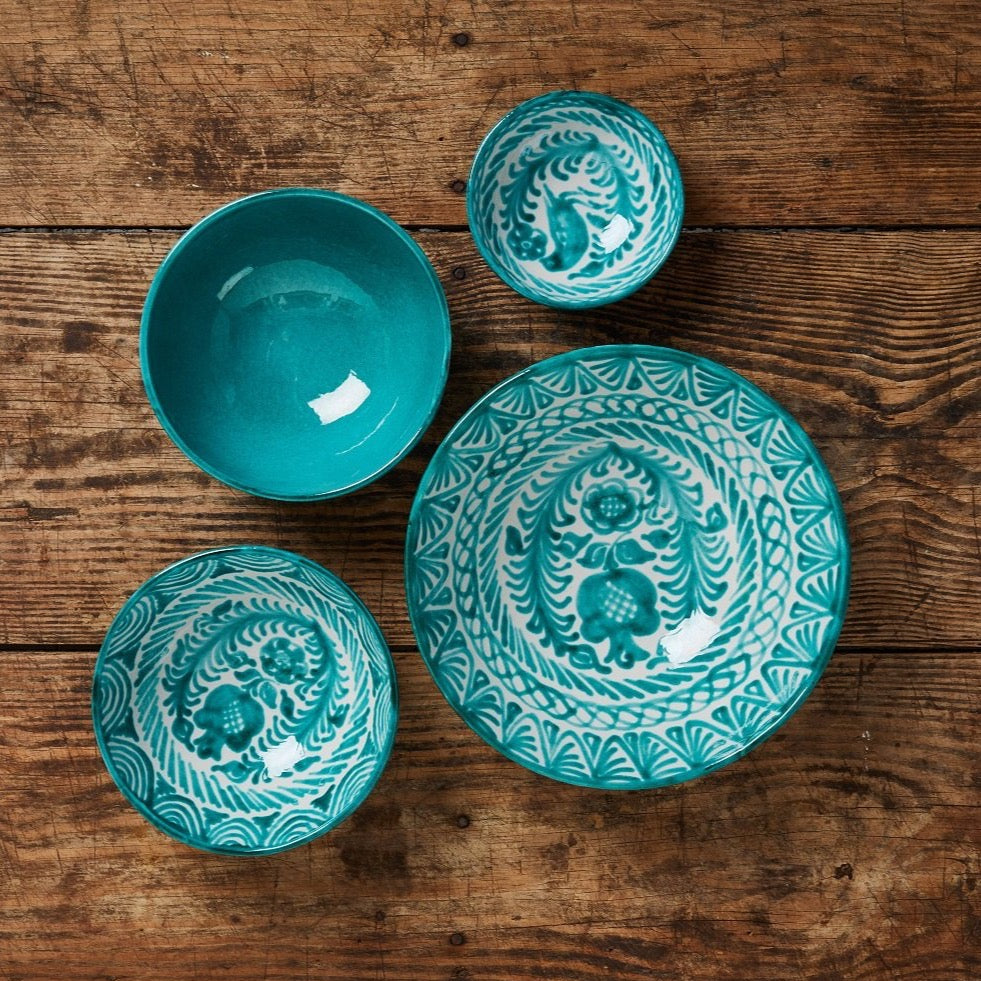 Large Hand-Painted Bowl | Granada Green Bowls Pomelo Casa - Atelier Saucier