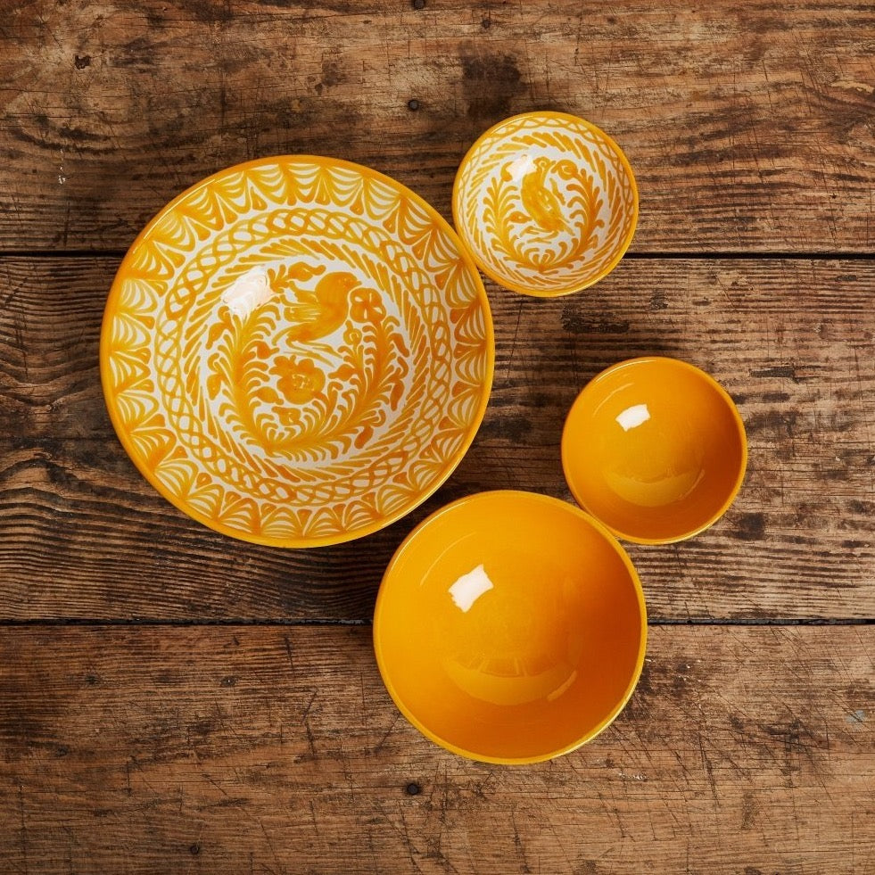 Large Hand-Painted Bowl | Yellow Bowls Pomelo Casa - Atelier Saucier