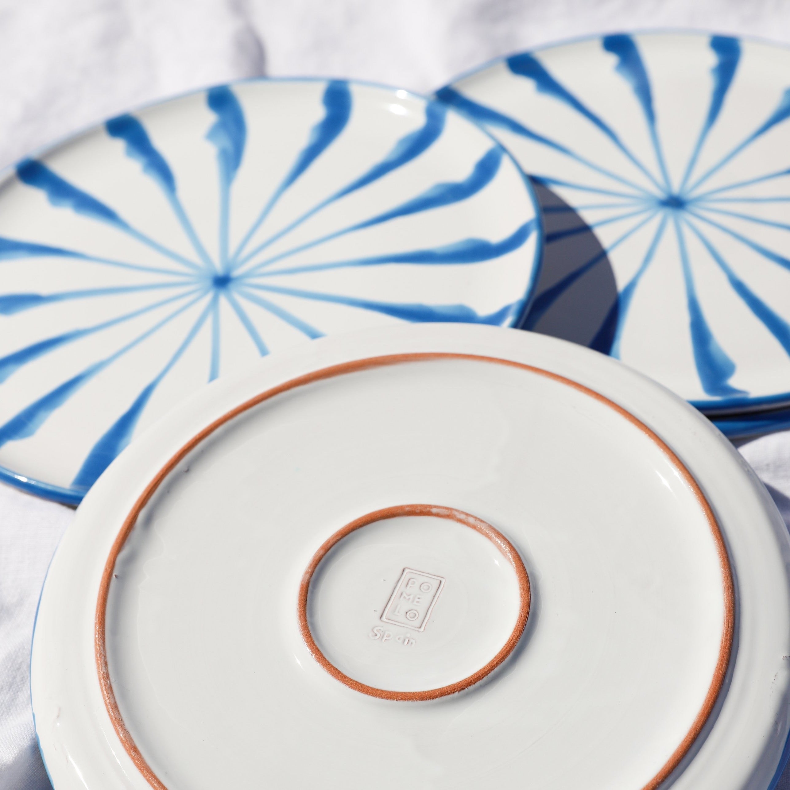 Hand-Painted Salad Plate | Sky Blue Plates Pomelo Casa - Atelier Saucier