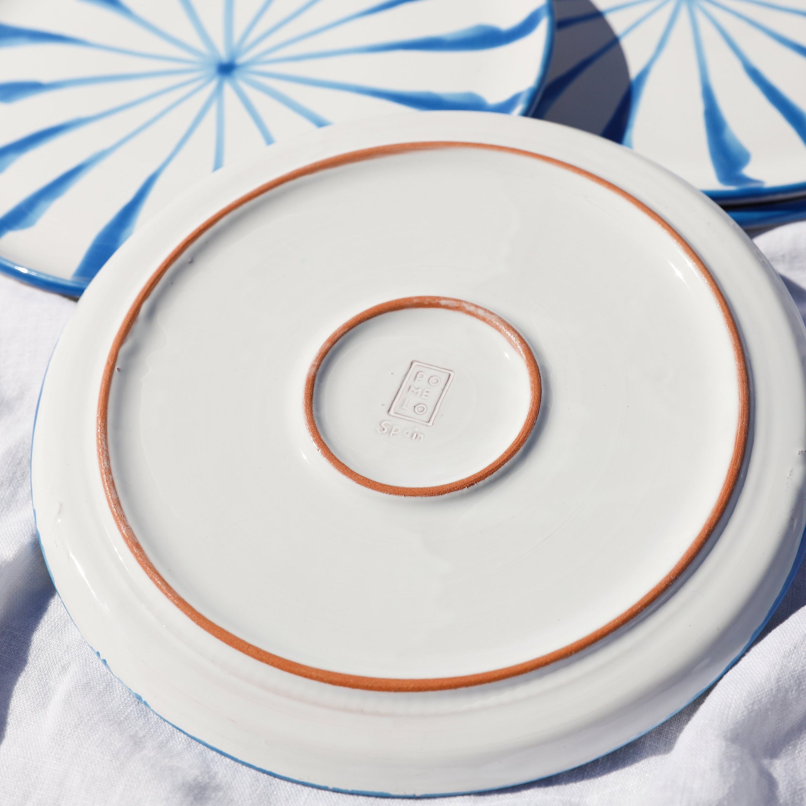 Hand-Painted Dinner Plate | Sky Blue Plates Pomelo Casa - Atelier Saucier