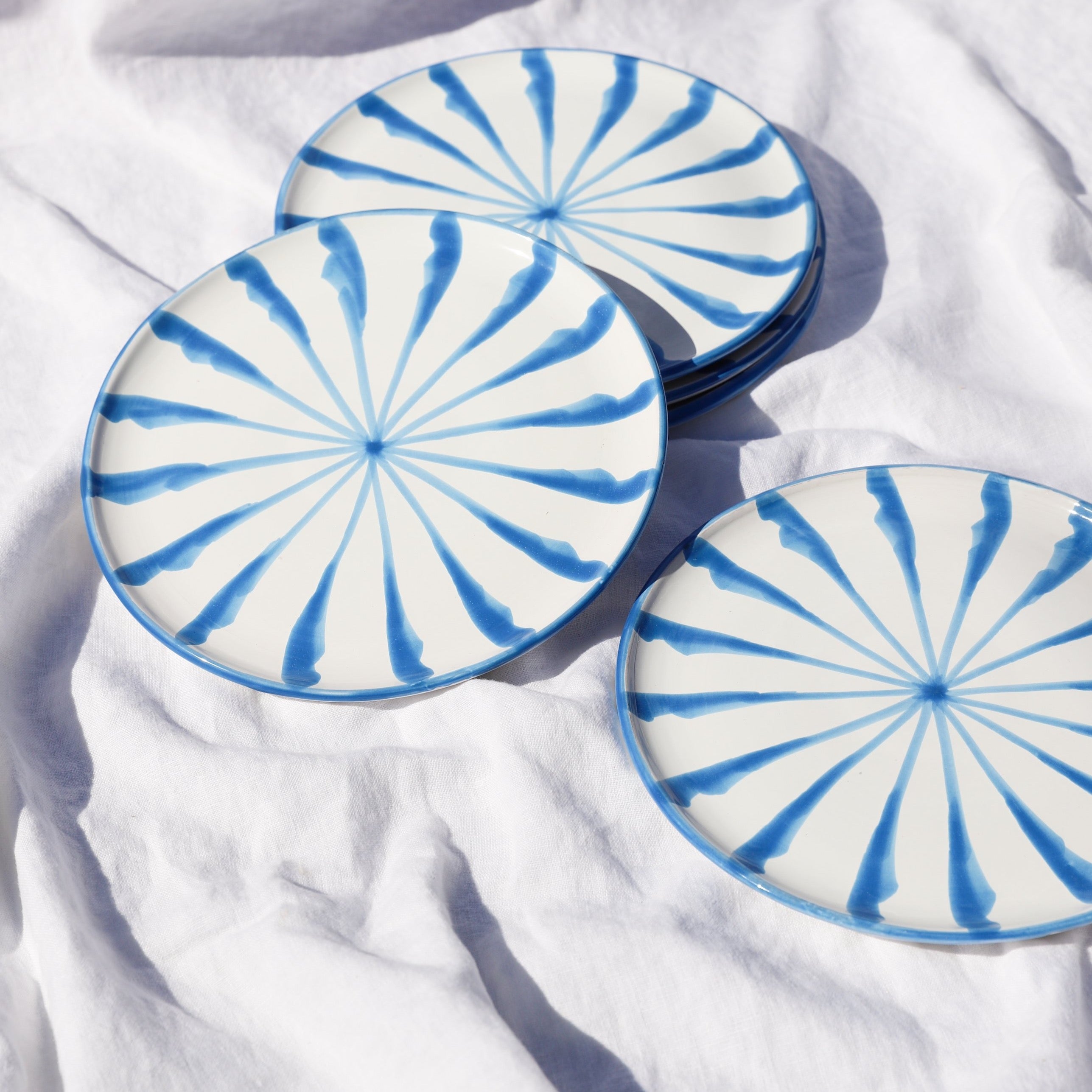 Hand-Painted Salad Plate | Sky Blue Plates Pomelo Casa - Atelier Saucier