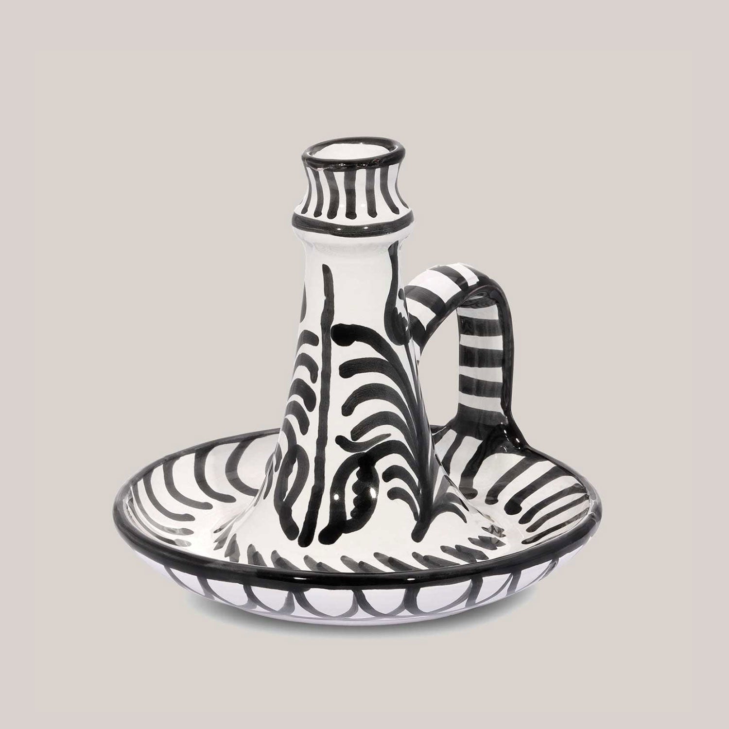 Hand-Painted Candlestick | Black Candle Holders Pomelo Casa - Atelier Saucier
