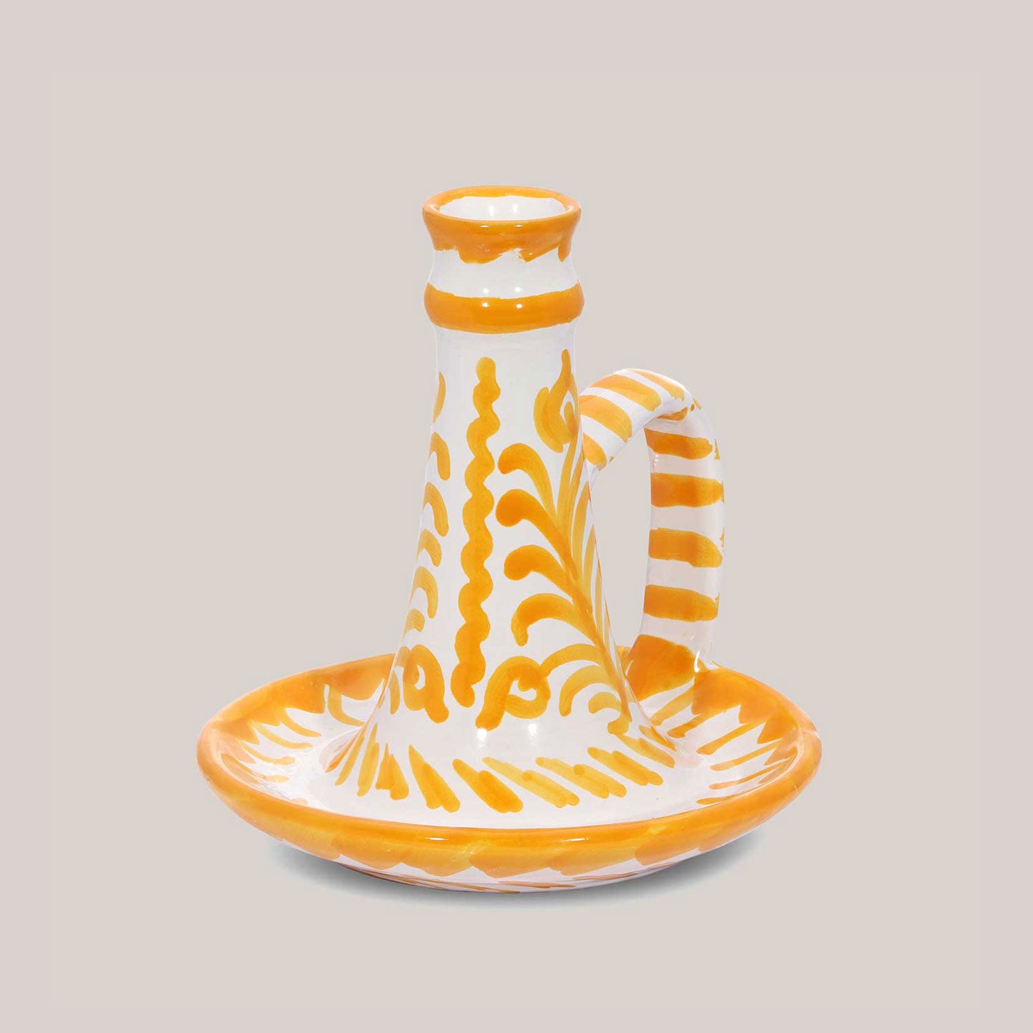 Hand-Painted Candlestick | Yellow Candle Holders Pomelo Casa - Atelier Saucier