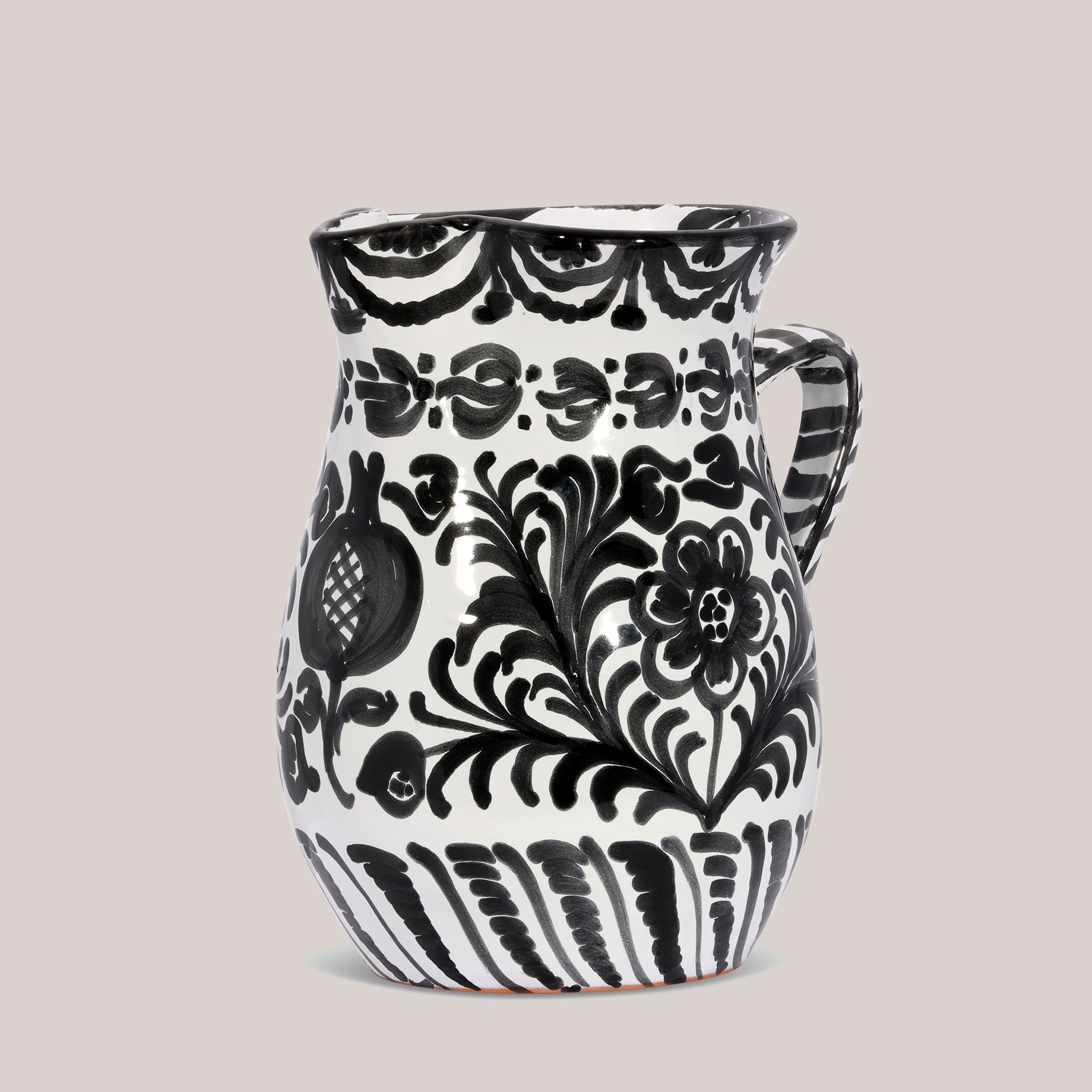 Hand-Painted Pitcher | Black Pitchers + Carafes Pomelo Casa - Atelier Saucier