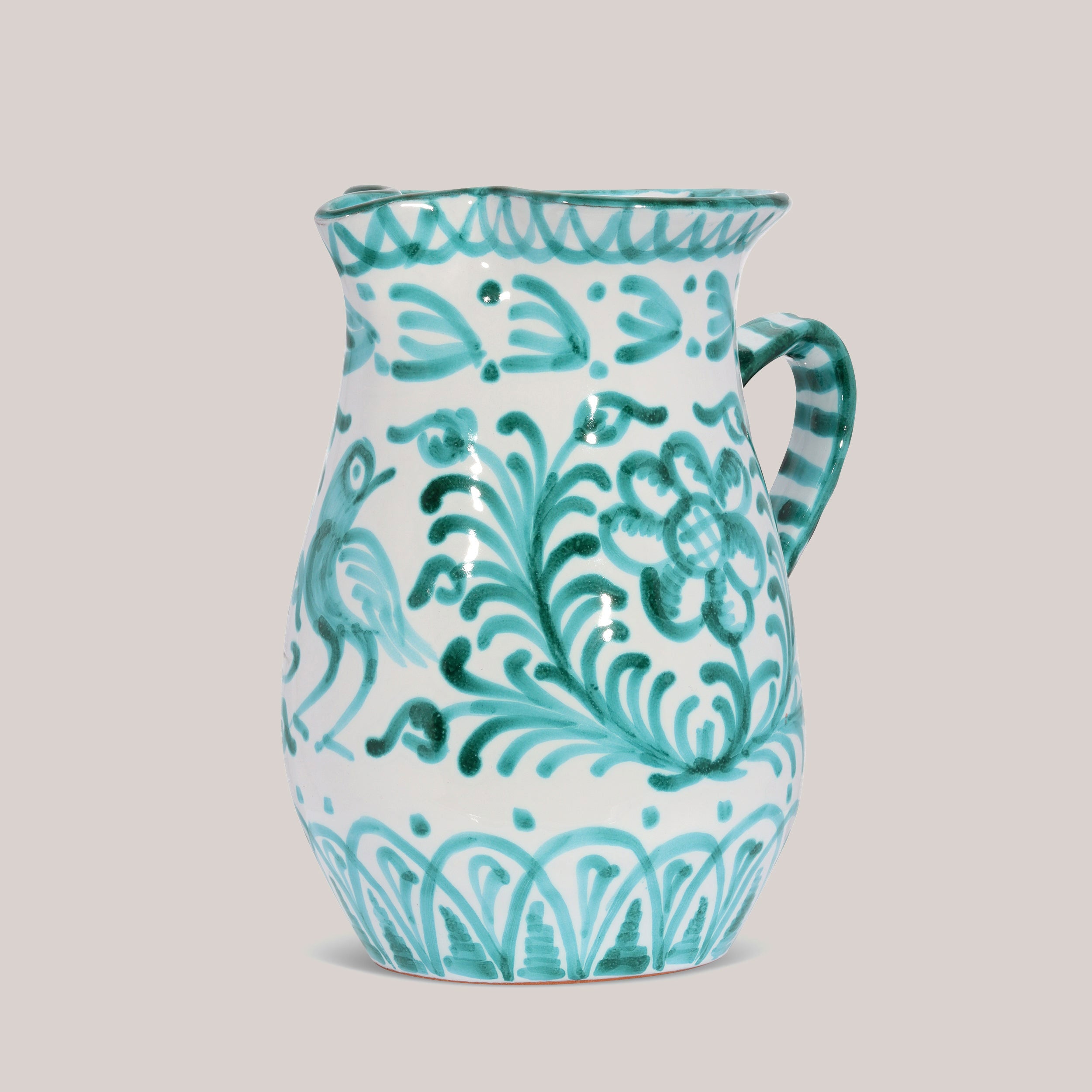 Hand-Painted Pitcher | Green Pitchers + Carafes Pomelo Casa - Atelier Saucier