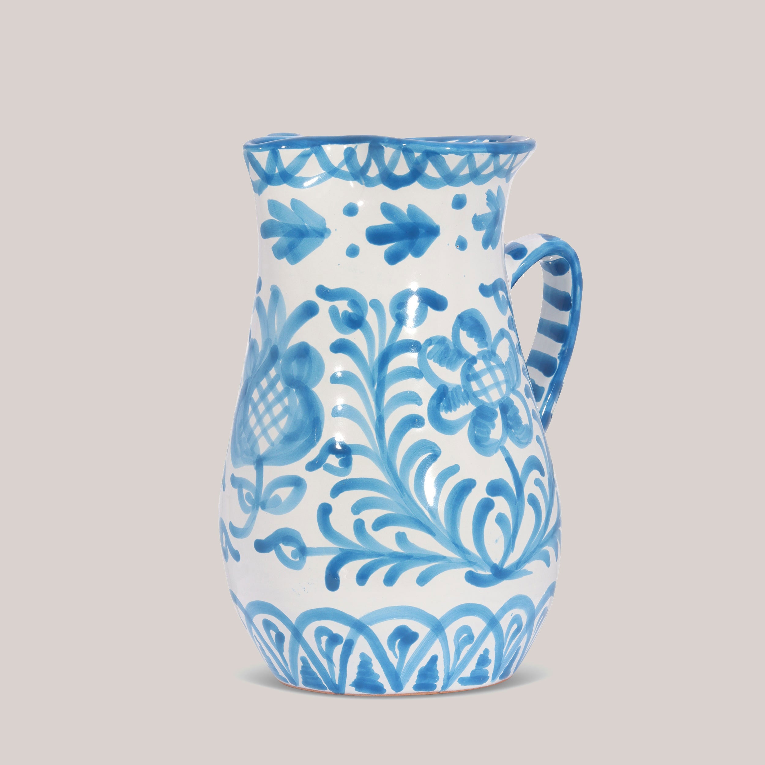 Hand-Painted Pitcher | Sky Blue Pitchers + Carafes Pomelo Casa - Atelier Saucier