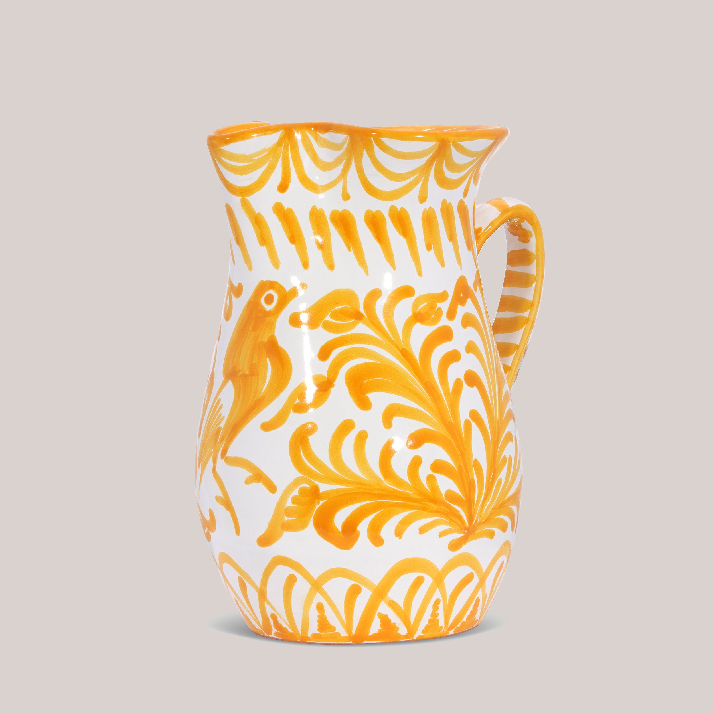 Hand-Painted Pitcher | Yellow Pitchers + Carafes Pomelo Casa - Atelier Saucier