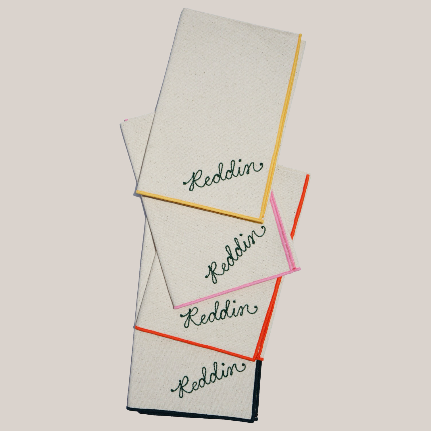 Custom Napkin Chain Stitch Embroidery | Set Of 8 NAPKINS ATELIER SAUCIER - Atelier Saucier