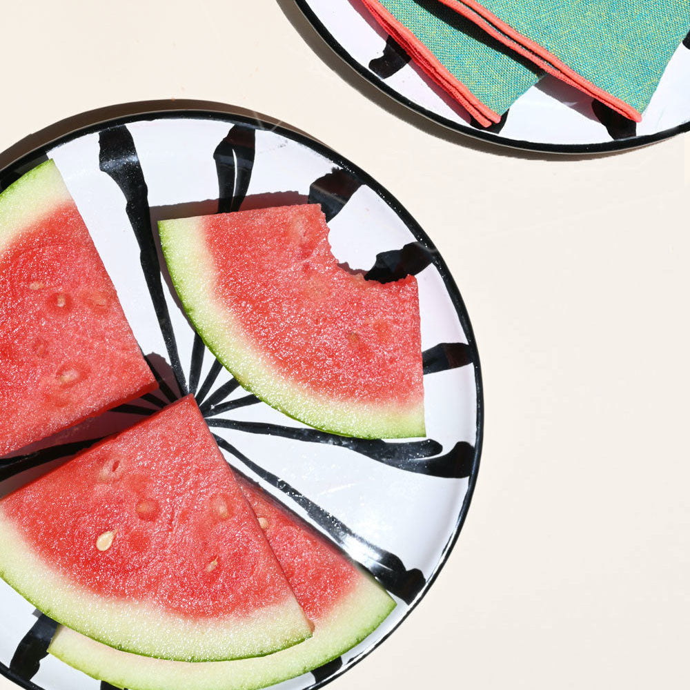 Hand-Painted Salad Plate | Black Plates Pomelo Casa - Atelier Saucier