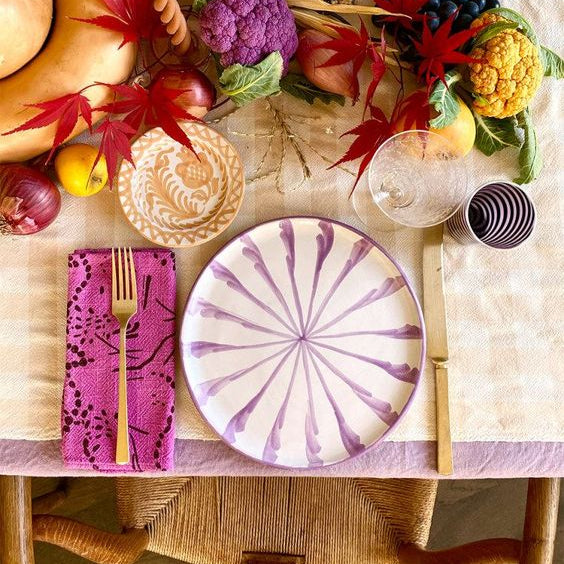 Hand-Painted Salad Plate | Lilac Plates Pomelo Casa - Atelier Saucier
