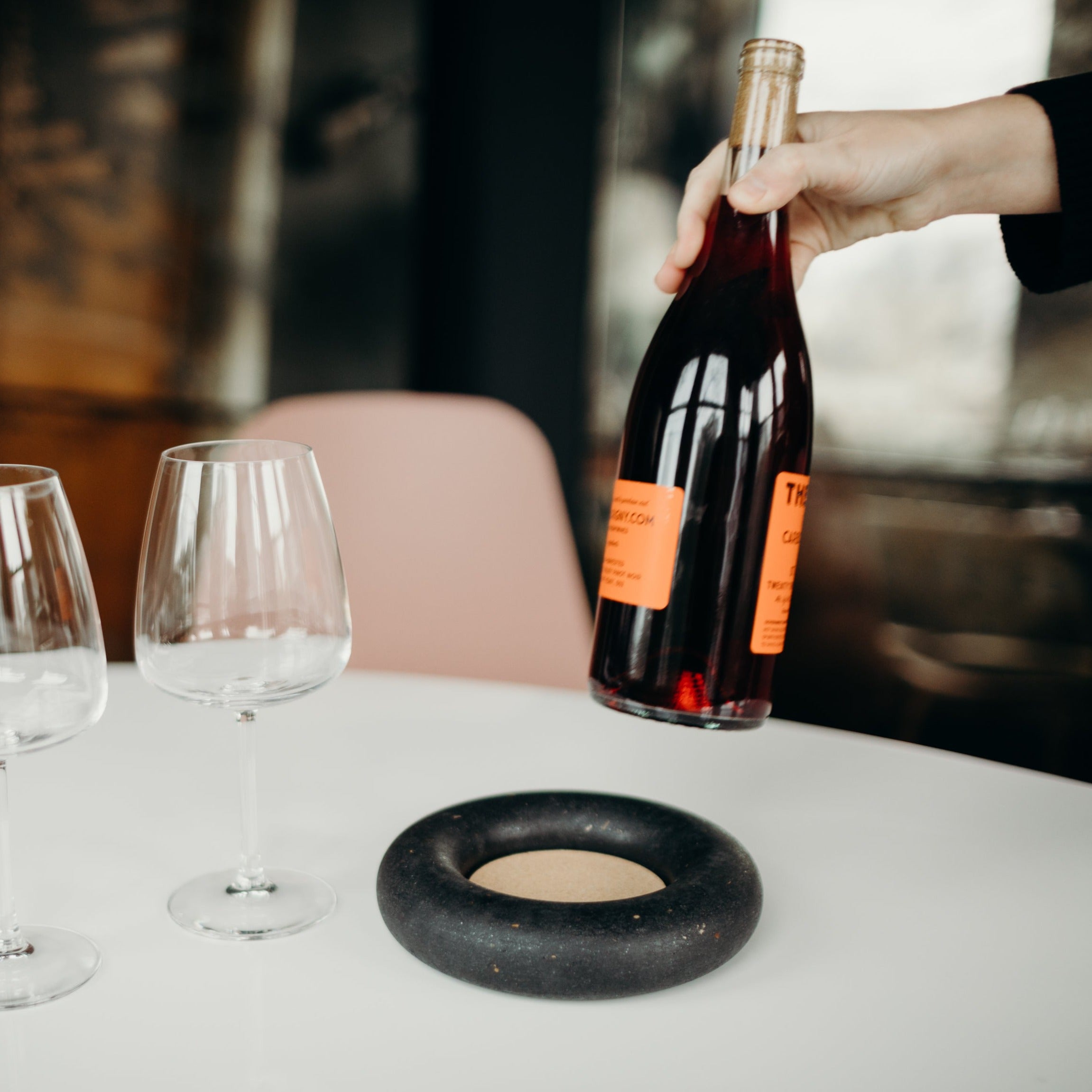Wine Bottle Coaster | Black Terrazzo Coasters Pretti.Cool - Atelier Saucier