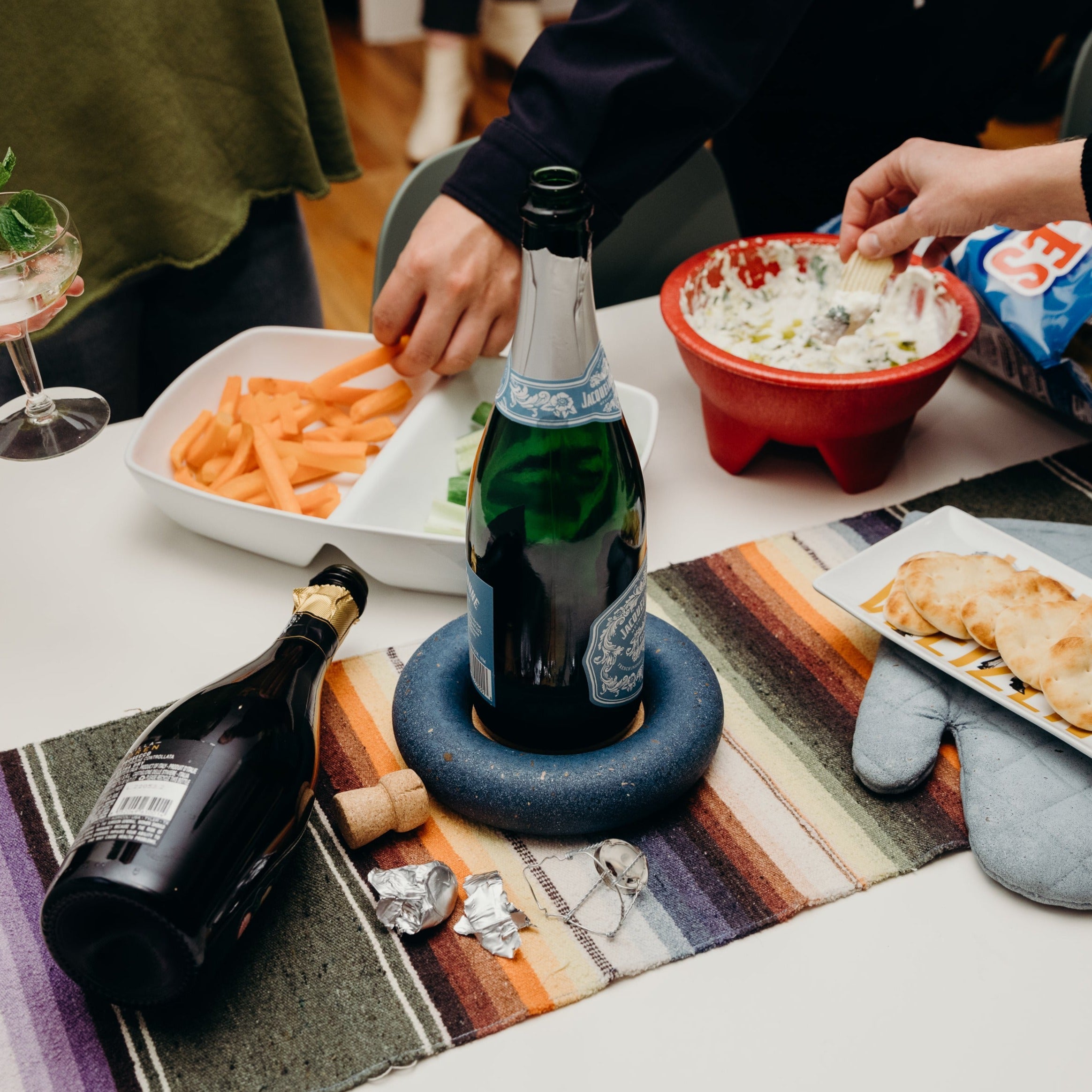 Wine Bottle Coaster | Cobalt Terrazzo Coasters Pretti.Cool - Atelier Saucier