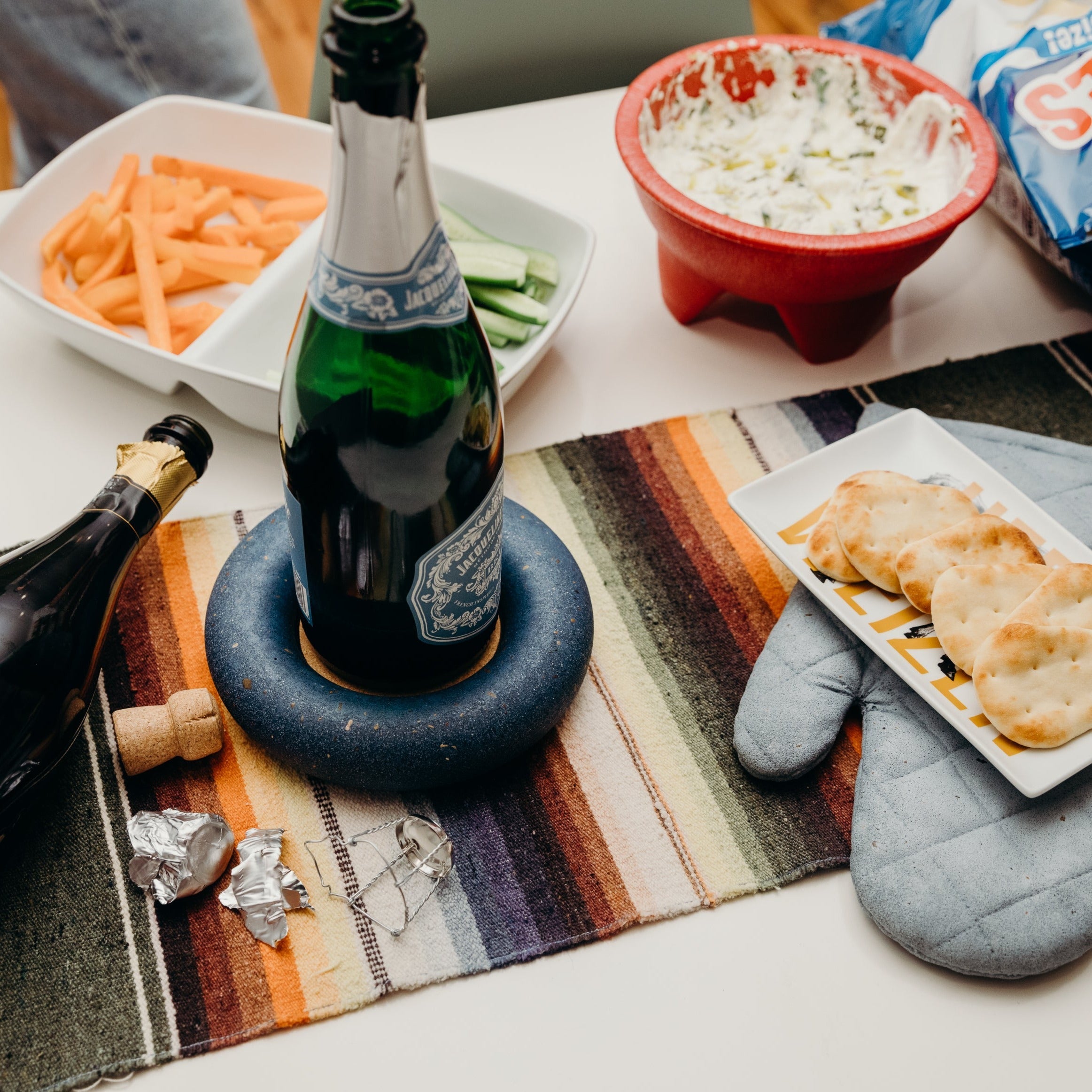 Wine Bottle Coaster | Cobalt Terrazzo Coasters Pretti.Cool - Atelier Saucier