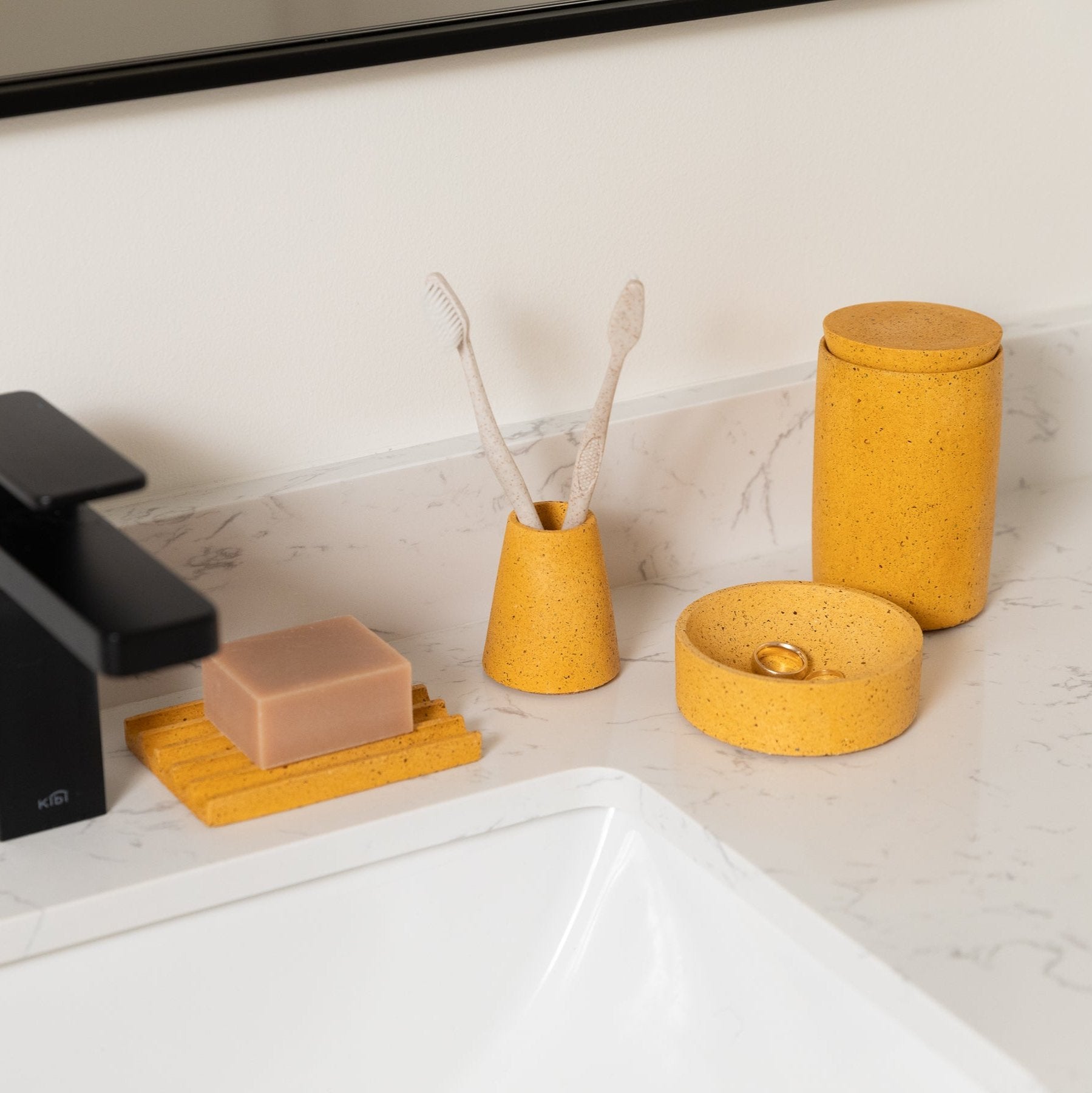 Soap Dish | Marigold Terrazzo Soap Dishes + Sponge Rests Pretti.Cool - Atelier Saucier