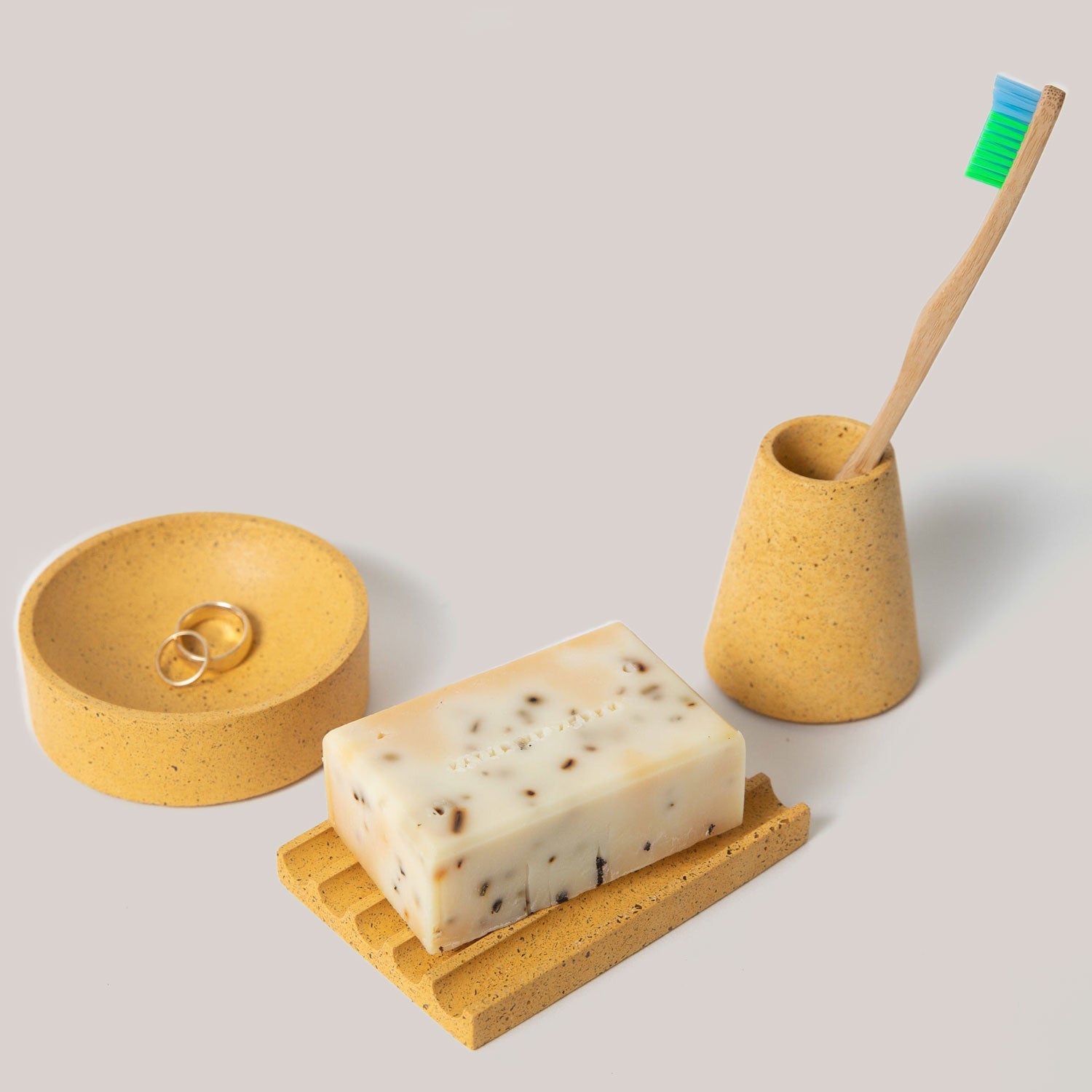 Soap Dish | Marigold Terrazzo Soap Dishes + Sponge Rests Pretti.Cool - Atelier Saucier