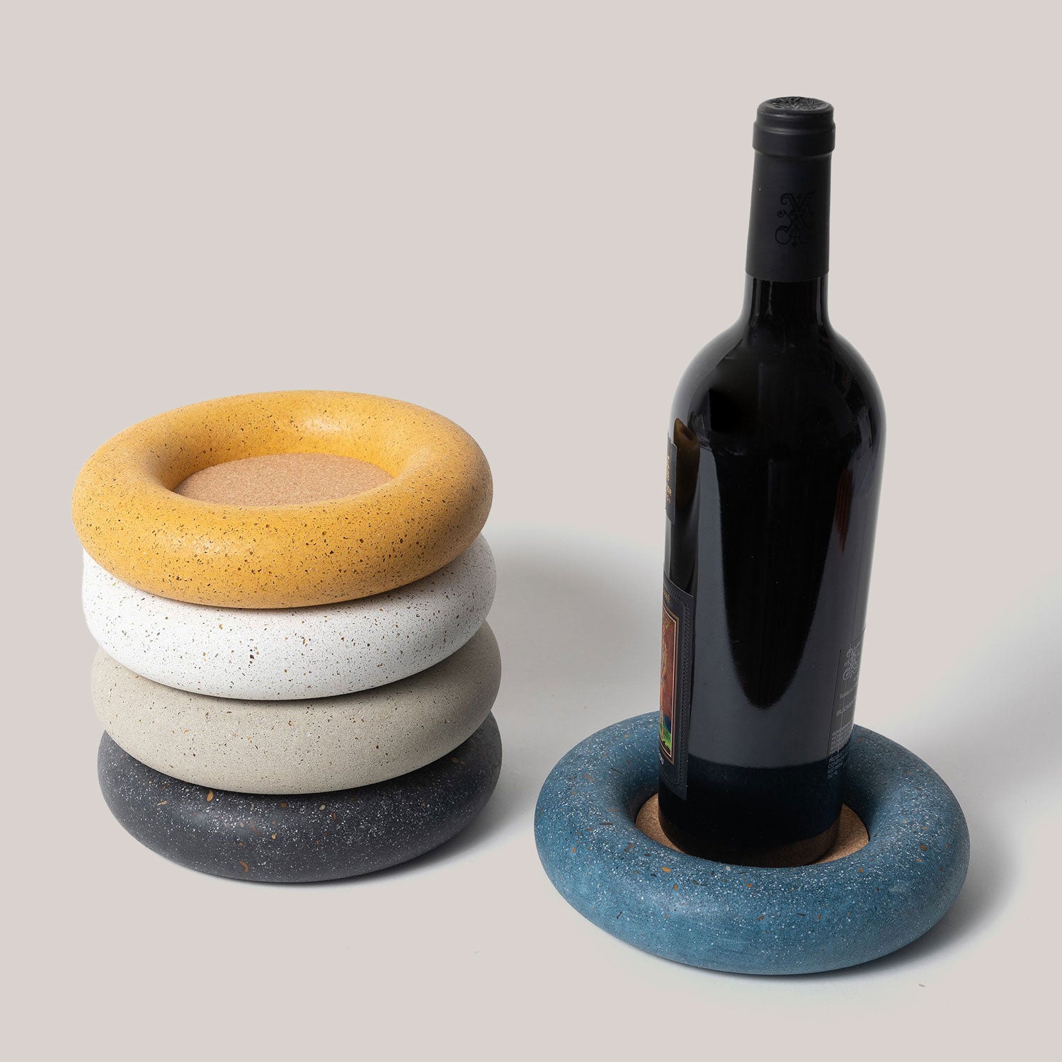 Wine Bottle Coaster | Natural Terrazzo Coasters Pretti.Cool - Atelier Saucier