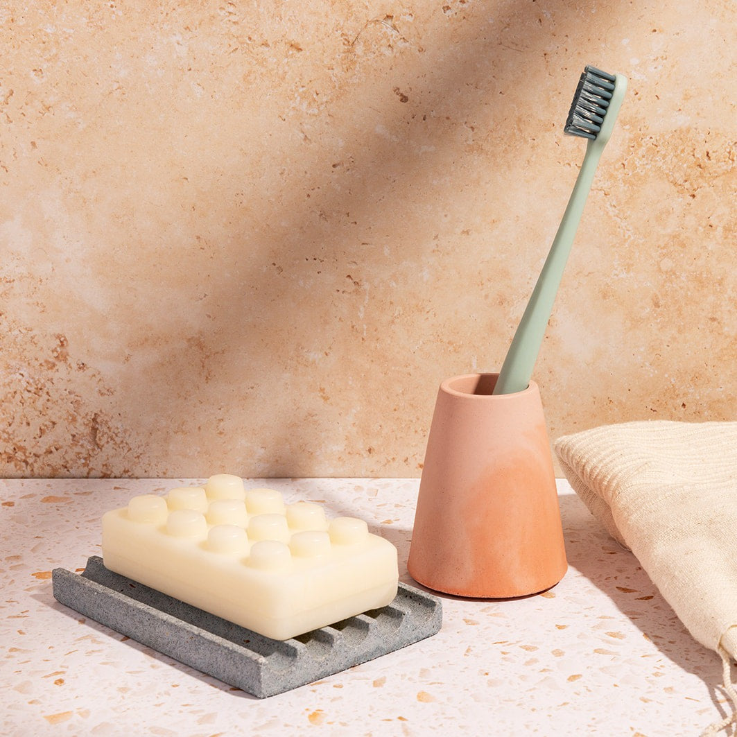 Soap Dish | Light Blue Terrazzo Soap Dishes + Sponge Rests Pretti.Cool - Atelier Saucier