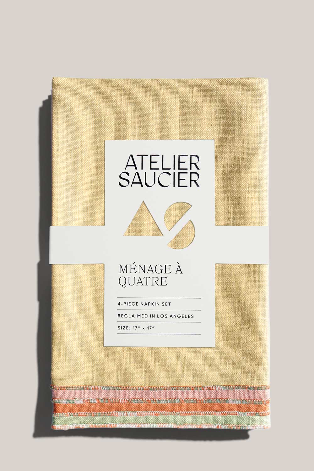 Atelier Saucier After Dark Linen Napkins, Set of 4 - Black