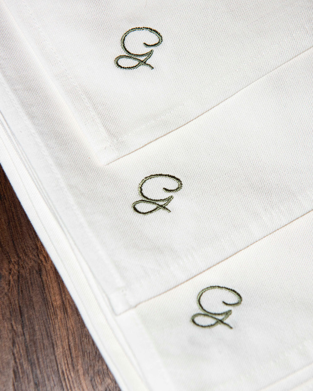 Atelier Saucier, Los Angeles-based custom cloth napkins, towels, table runners, cocktail sets and more! Custom monogramming.